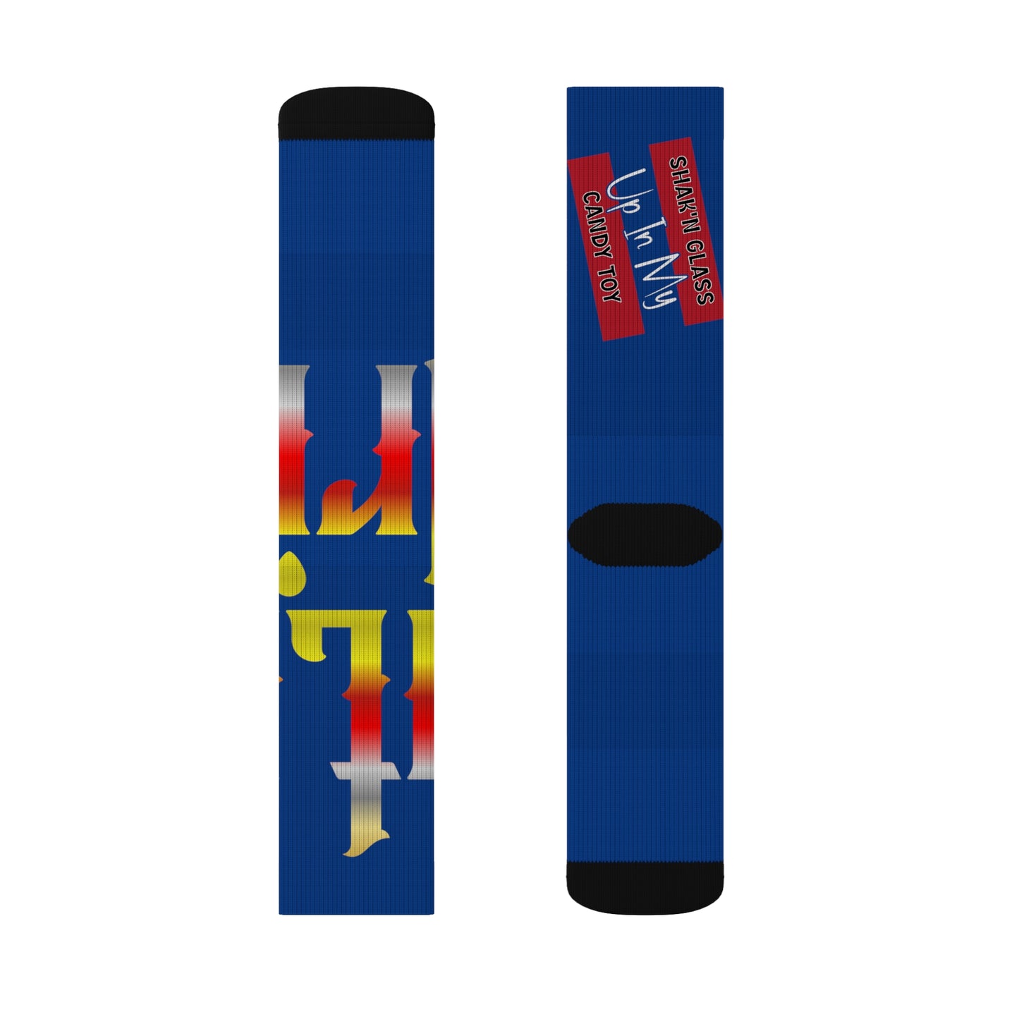Dark Blue Gator Drip Supa-Heavy Excess-Stunna Hypa-Flex Limited Edition OG Flawda Mane “Shak’n Glass Up In My Candy Toy” Medium Playuz Socks