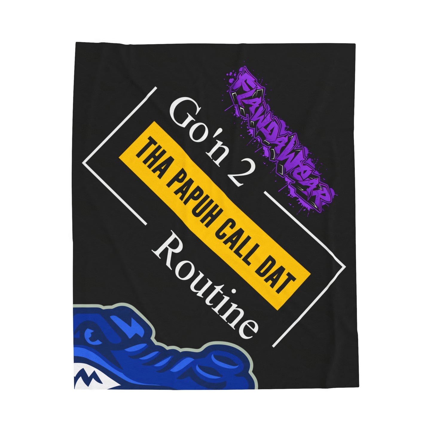 Black Flawdawear Limited Edition OG Rich Daddy “Go’n 2 Tha Papuh Call Dat Routine” Velveteen Plush Playuz Blanket