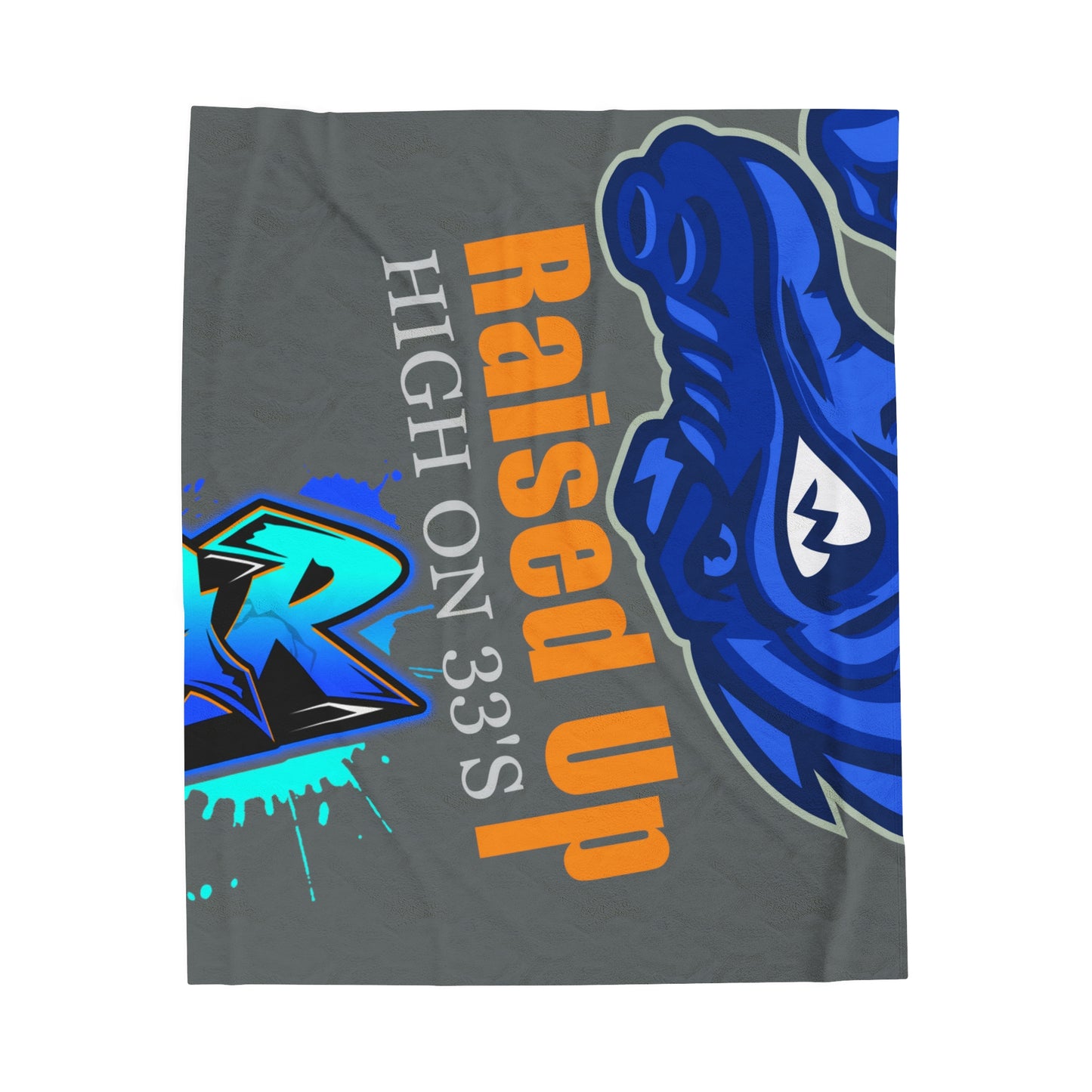 Dark Grey Flawdawear Limited Edition OG Flawda Mane “Raised Up High On 33’s” Velveteen Plush Playuz Blanket