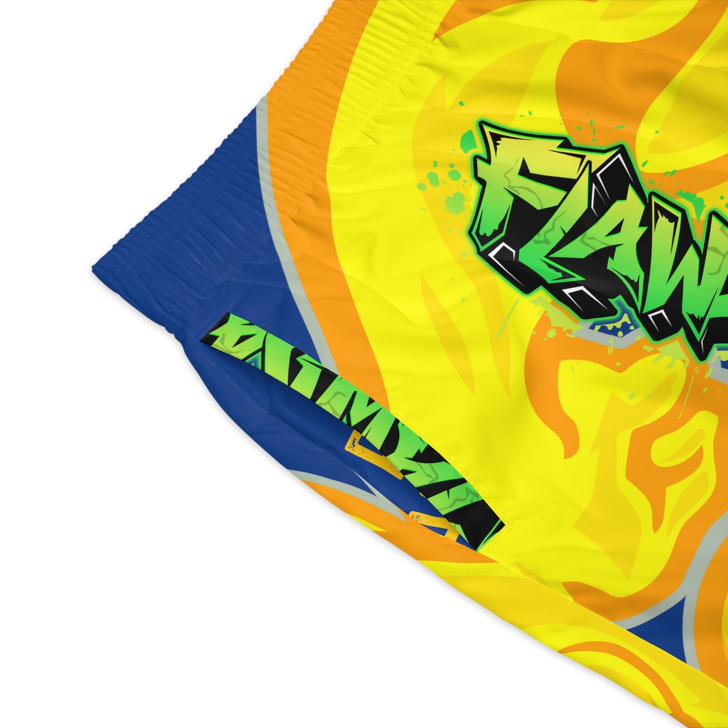 Blue/Yellow Flawdawear Limited Edition OG Flawda Mane “My Piece Stand Out Like A Sailboat” Men’s Jogguz Playuz Shorts