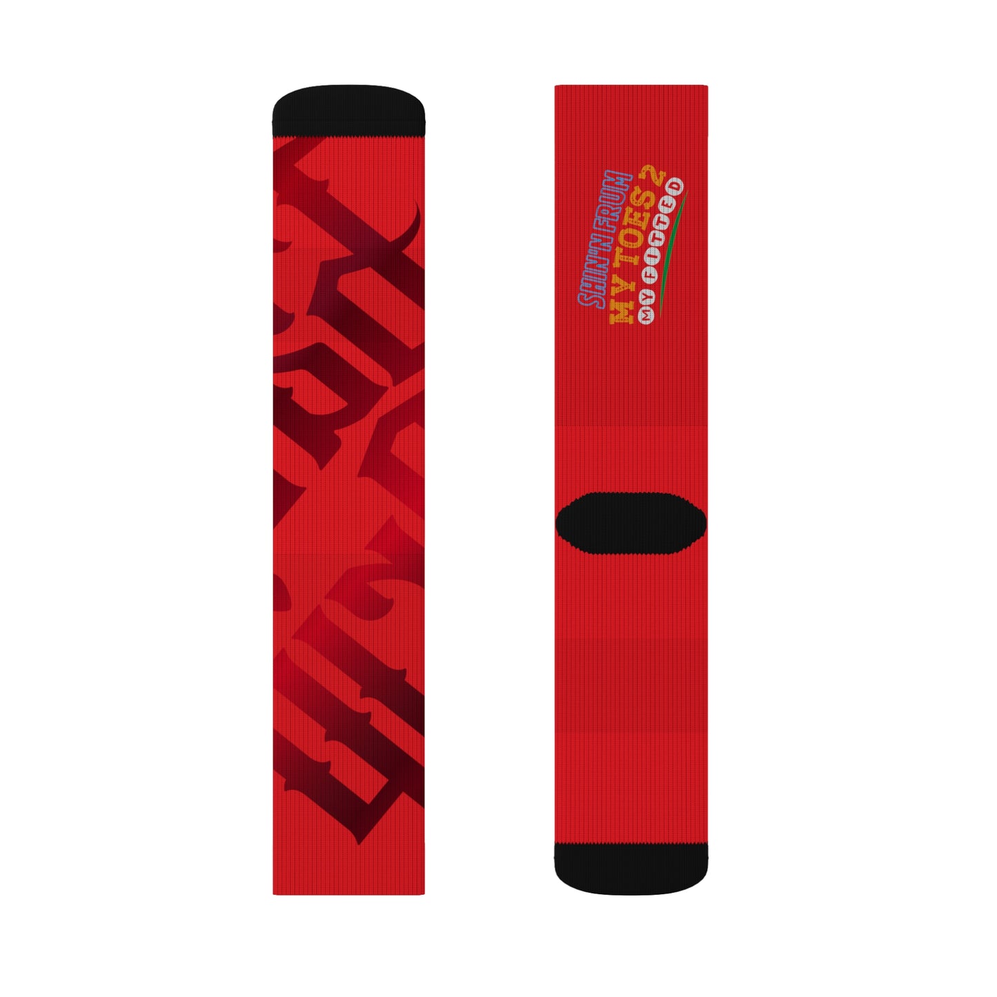 Red Gator Drip Supa-Heavy Excess-Stunna Hypa-Flex Limited Edition OG Rich Daddy “Shin’n Frum My Toes 2 My Fitted” Medium Playuz Socks