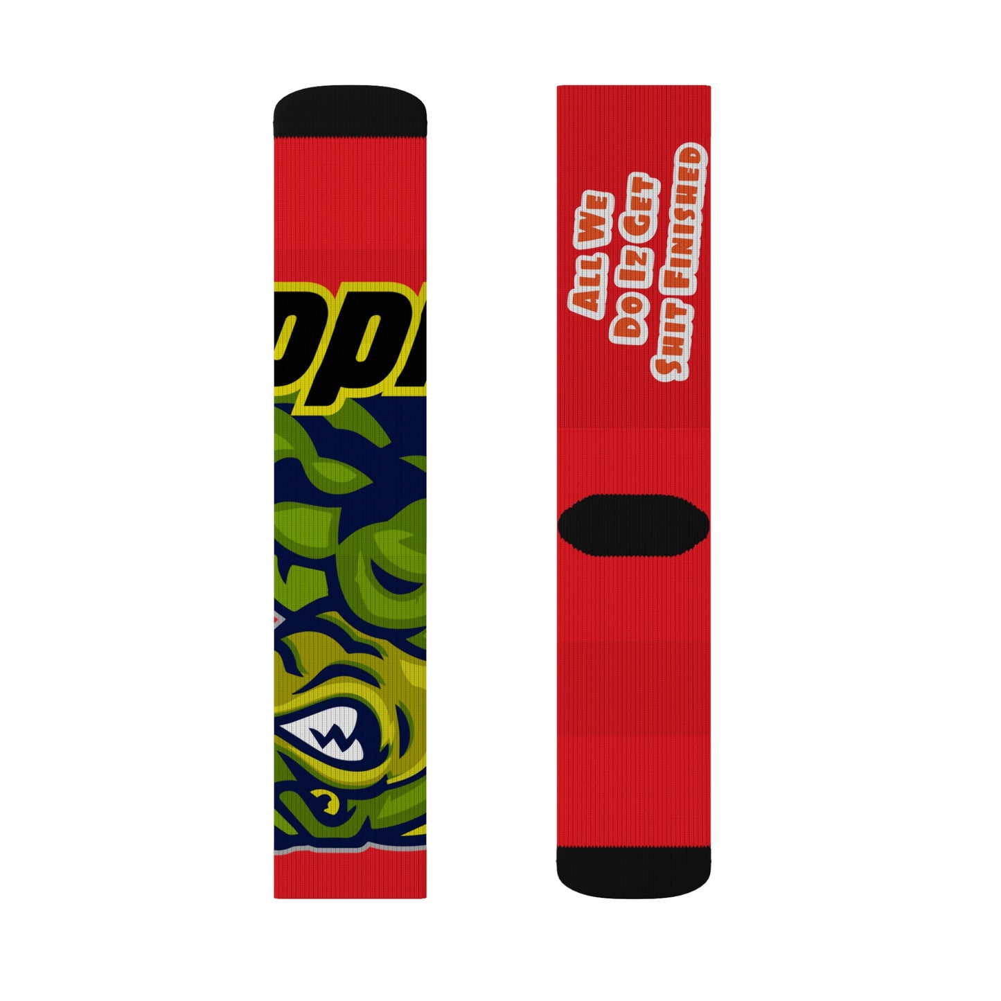 Red Flawdawear Limited Edition OG Alligator Papuh Playuz “All We Do Iz Get Shit Finished” Medium Playuz Socks