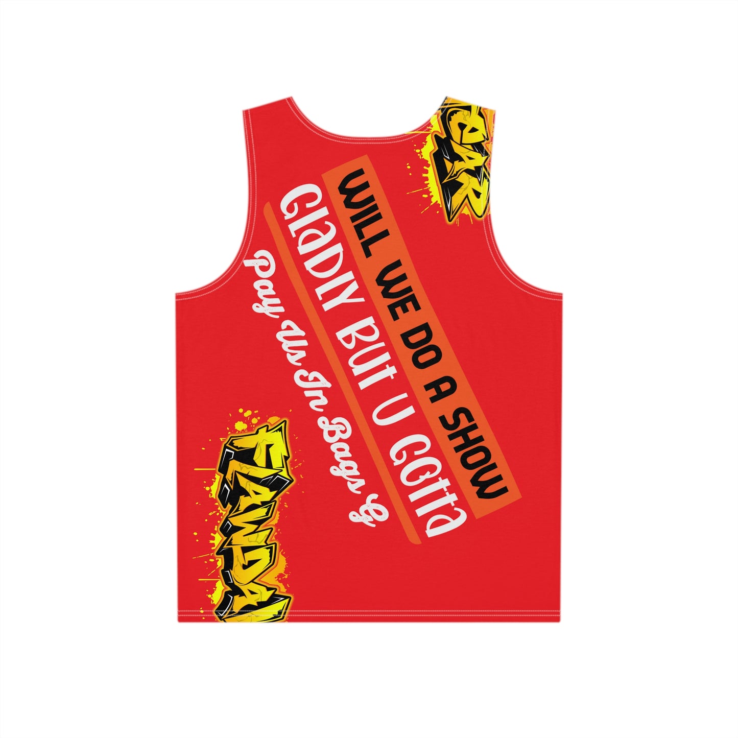 Red Flawdawear Limited Edition OG Rich Daddy “Will We Do A Show Gladly But U Gotta Pay Us In Bags G” Men’s Playuz Tank
