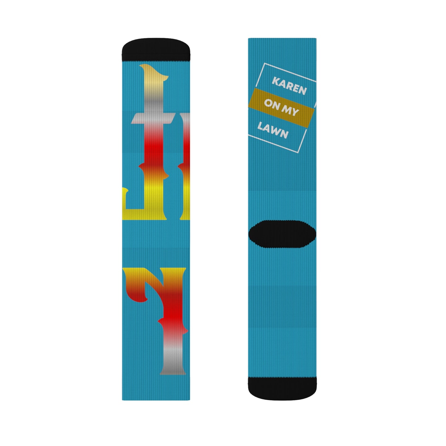 Turquoise Gator Drip Supa-Heavy Excess-Stunna Hypa-Flex Limited Edition OG Alligator Papuh Playuz “Karen On My Lawn” Medium Playuz Socks