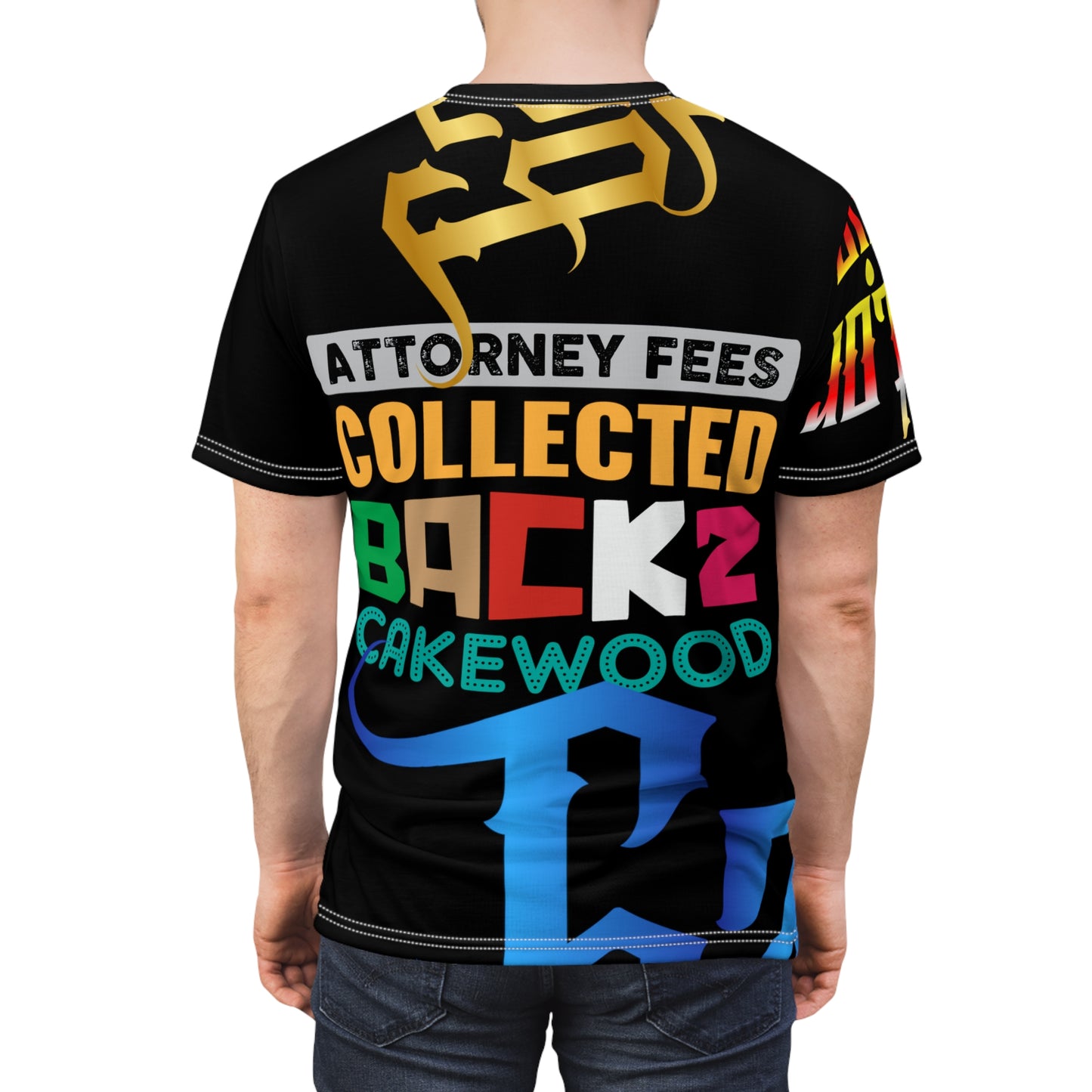 Black Gator Drip Exclusive Supa-Heavy Excess-Stunna Flex Alligator Playuz Limited Edition OG Multi-Logo Rich Daddy “Attorney Fees Collected Back 2 Cakewood" Unisex Cut & Sew Playuz Tee