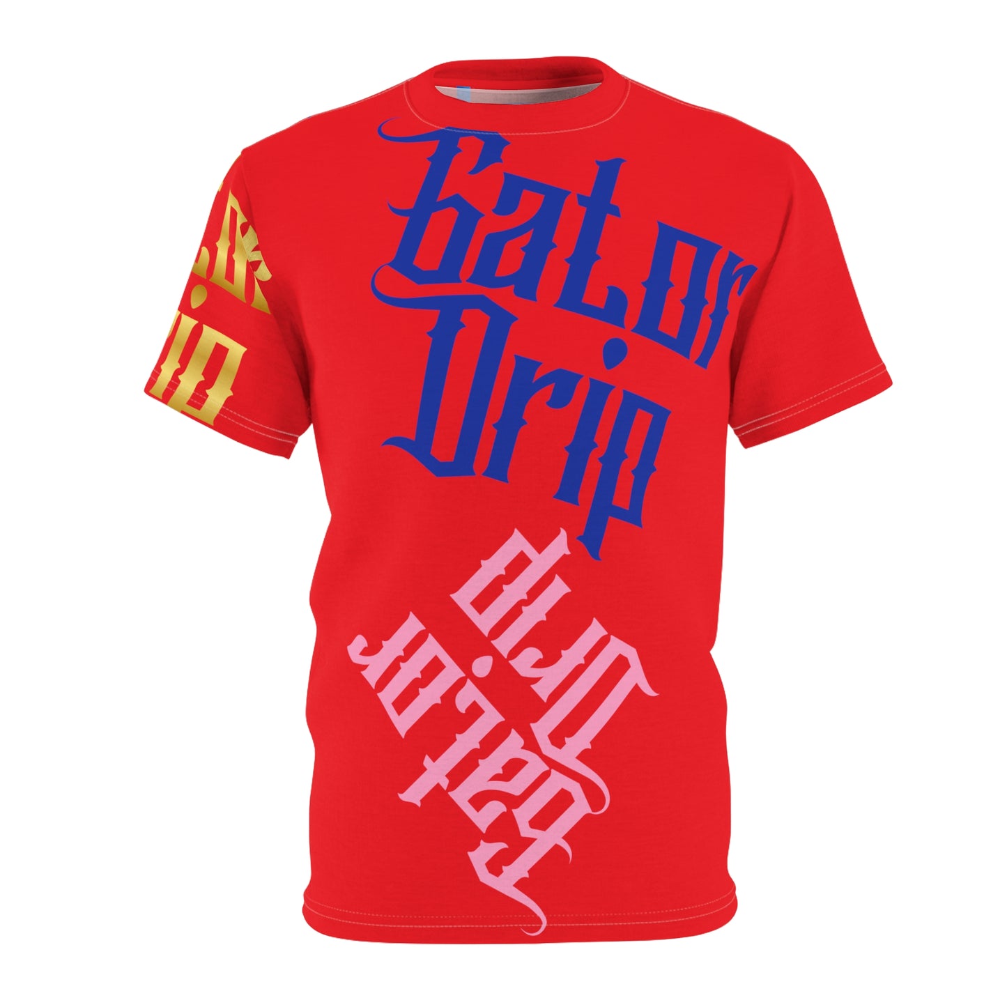 Red Gator Drip Exclusive Supa-Heavy Excess-Stunna Flex Alligator Playuz Limited Edition OG Multi-Logo Rich Daddy “Shin’n Frum My Toes 2 My Fitted" Unisex Cut & Sew Playuz Tee