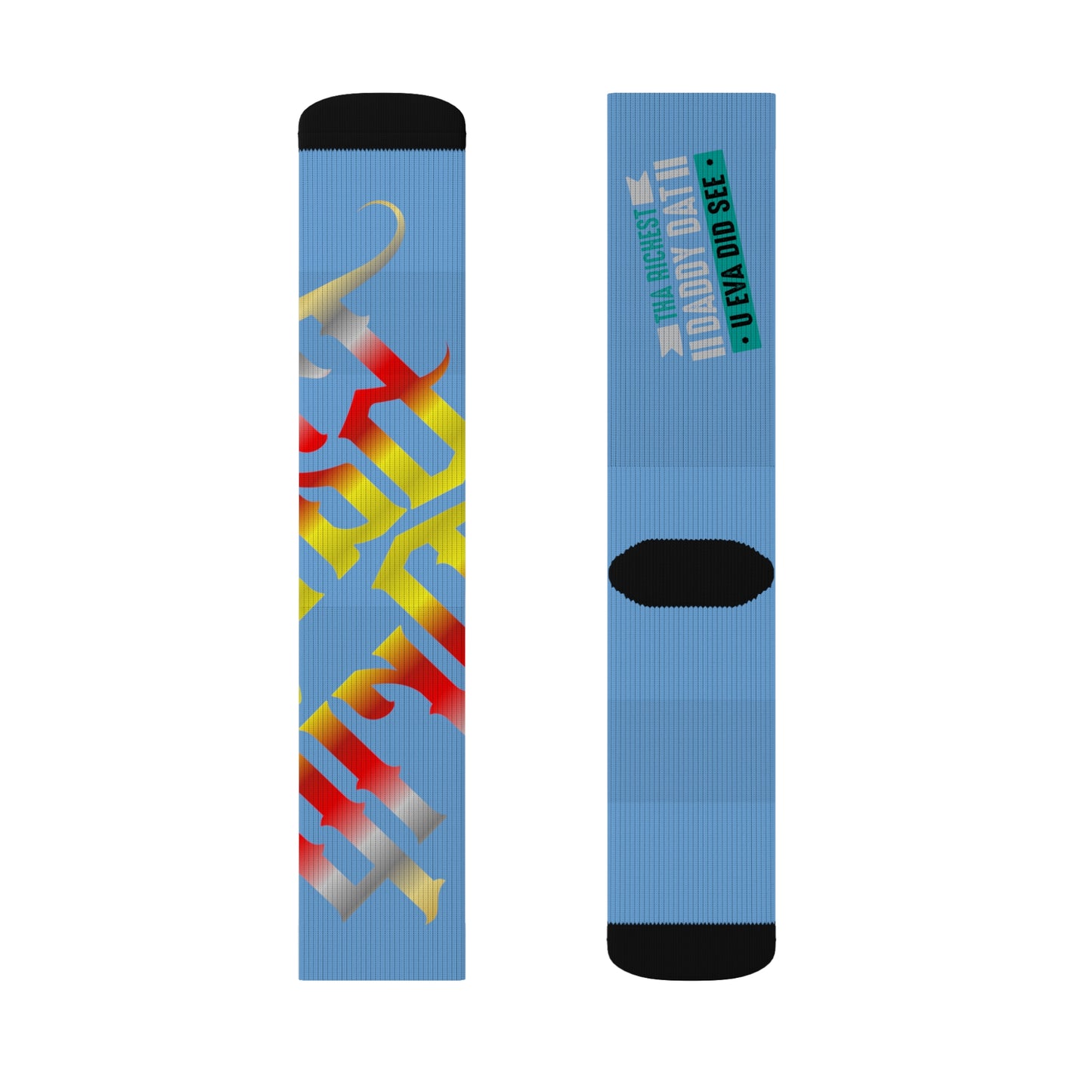 Light Blue Gator Drip Supa-Heavy Excess-Stunna Hypa-Flex Limited Edition OG Rich Daddy “Tha Richest Daddy Dat U Eva Did See” Medium Playuz Socks