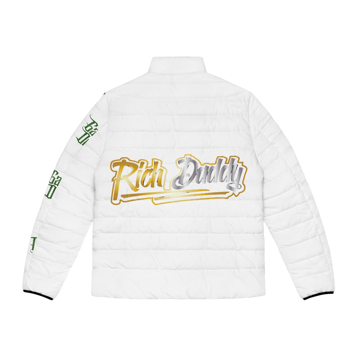 White Gator Drip Exclusive Supa-Heavy Excess-Stunna Hypa-Flex Limited Edition OG Rich Daddy "All White Collection" Men's Puffa Playuz Jacket