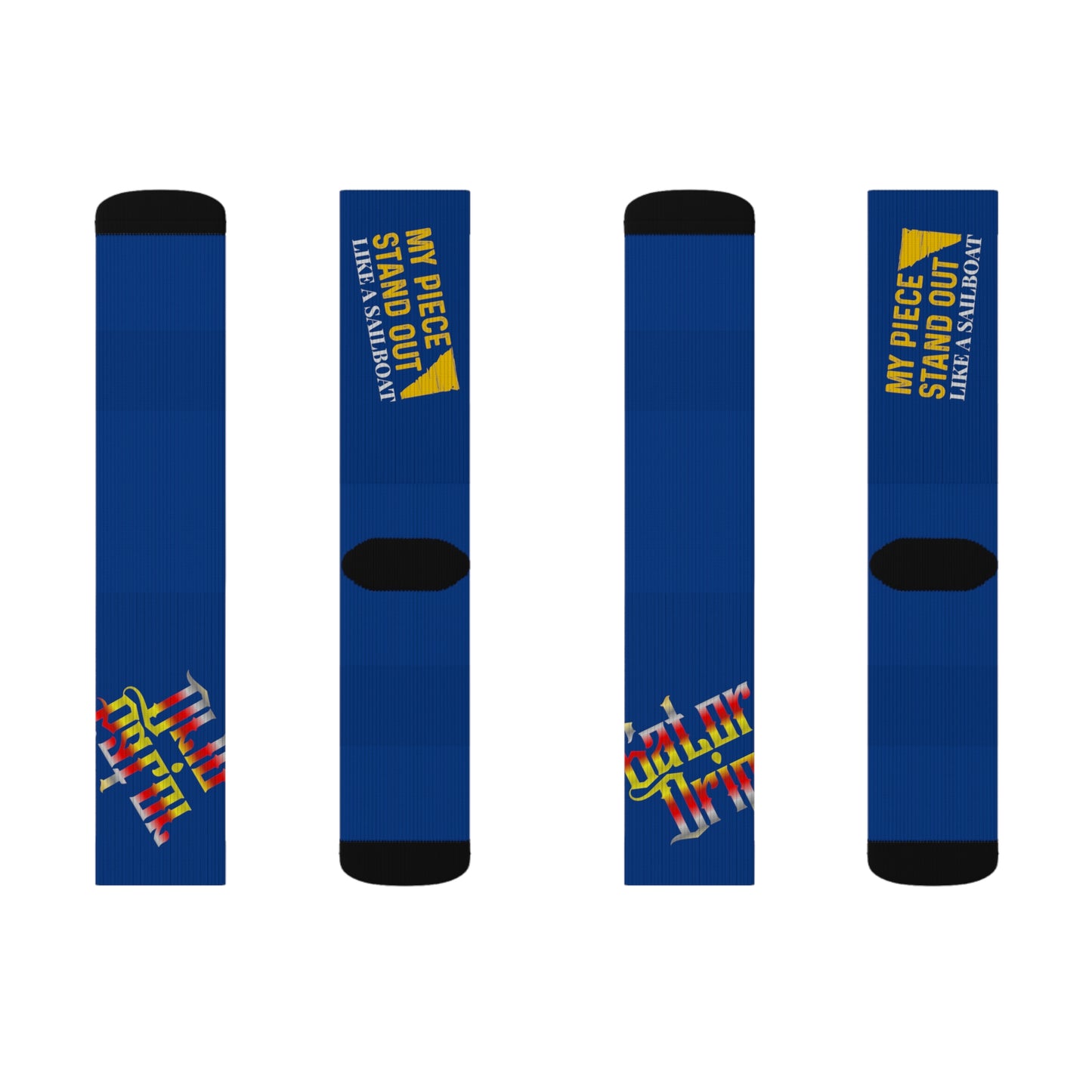 Dark Blue Gator Drip Supa-Heavy Excess-Stunna Hypa-Flex Limited Edition OG Flawda Mane “My Piece Stand Out Like A Sailboat” Medium Playuz Socks