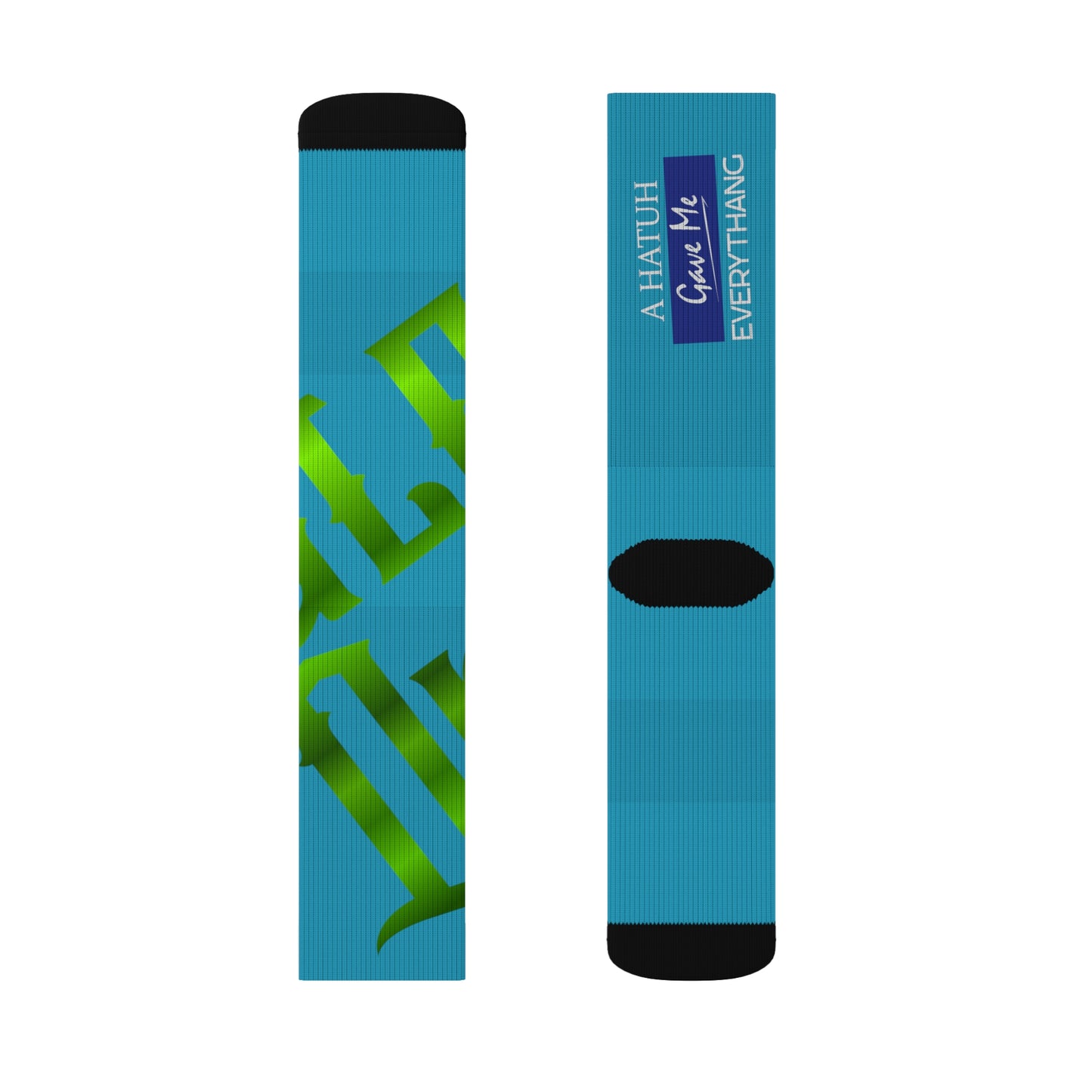 Turquoise Gator Drip Supa-Heavy Excess-Stunna Hypa-Flex Limited Edition OG Flawda Mane “A Hatuh Gave Me Everythang” Medium Playuz Socks