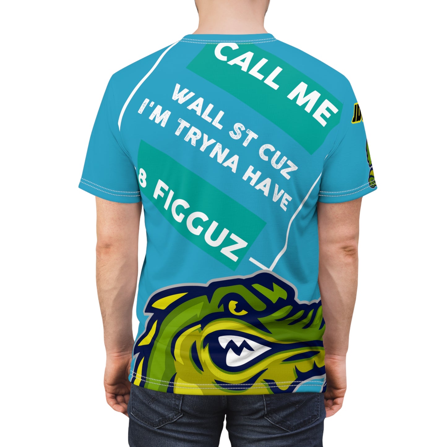 Turquoise Flawdawear Limited Edition OG Flawda Mane “Call Me Wall St Cuz I’m Tryna Have 8 Figguz” Unisex Cut & Sew Playuz Tee