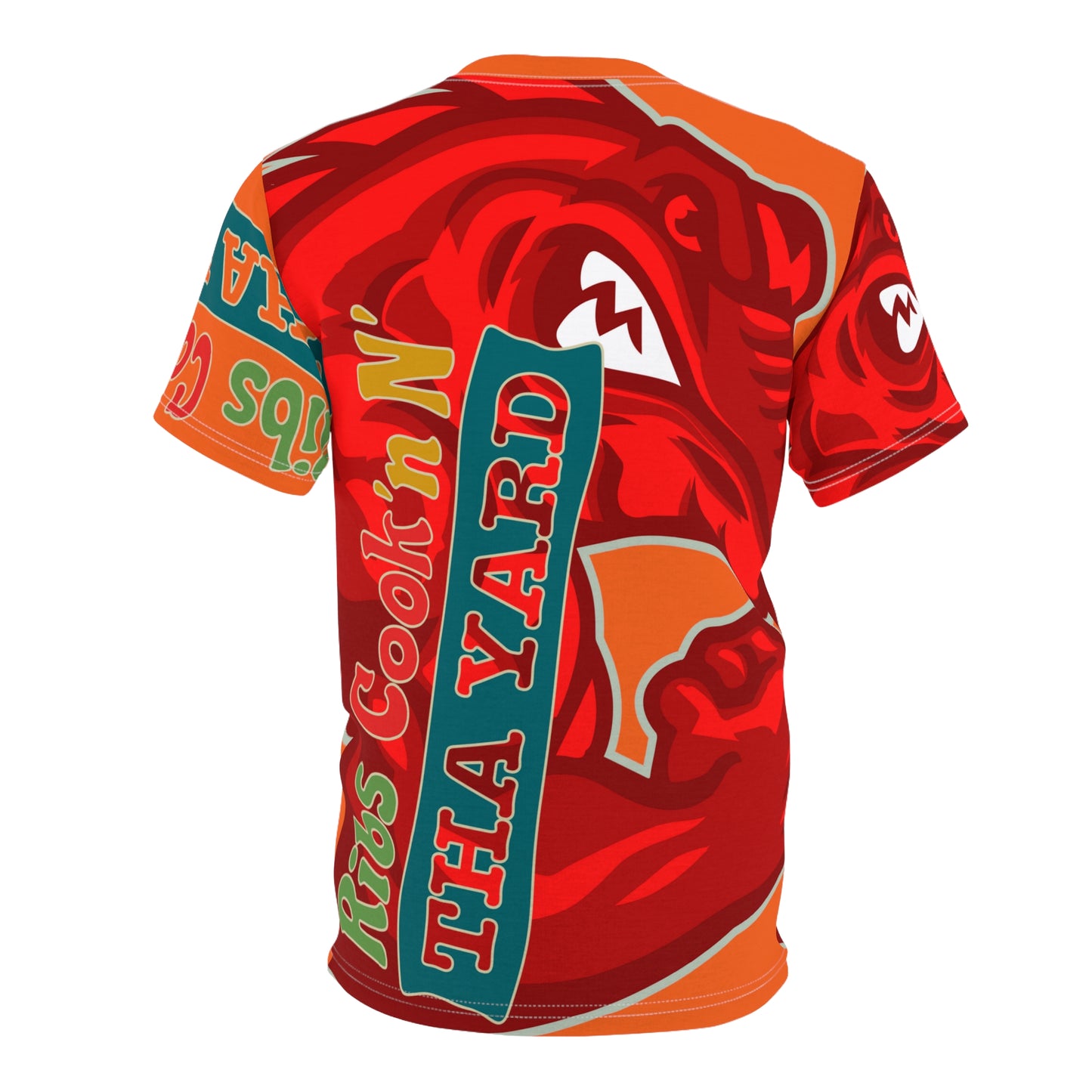 Orange/Red Flawdawear Limited Edition OG Flawda Mane “Ribs Cook’n N’ Tha Yard” Unisex Cut & Sew Playuz Tee