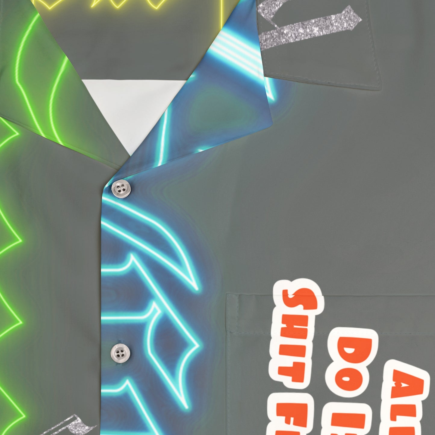 Dark Grey Gator Drip Exclusive Supa-Heavy Excess-Stunna Hypa-Flex Limited Edition OG Alligator Playuz “All We Do Iz Get Shit Finished” Men’s Hawaiian Playuz Shirt