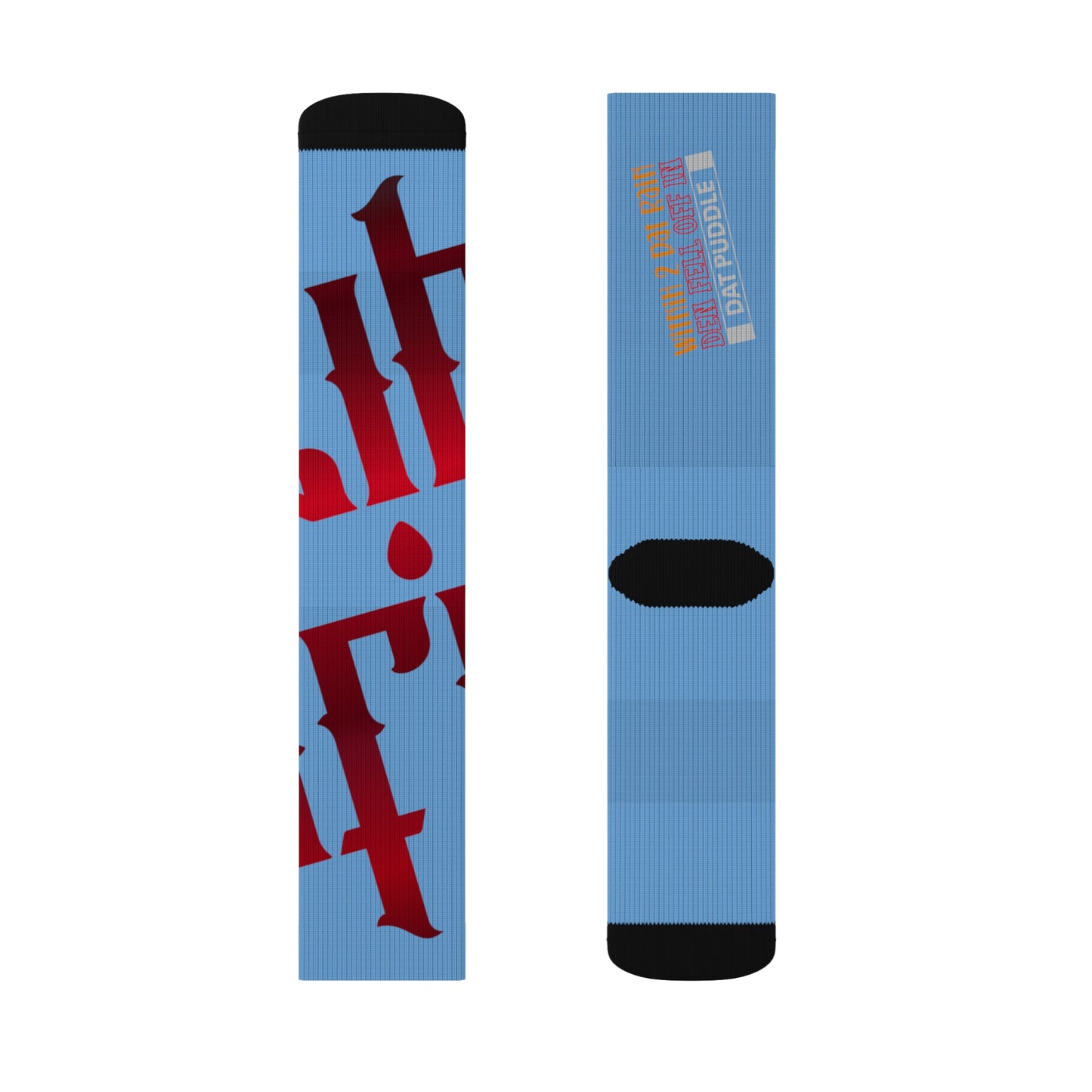 Light Blue Gator Drip Supa-Heavy Excess-Stunna Hypa-Flex Limited Edition OG Flawda Mane “Witnih 2 Dat Rain Den Fell Off In Dat Puddle” Medium Playuz Socks