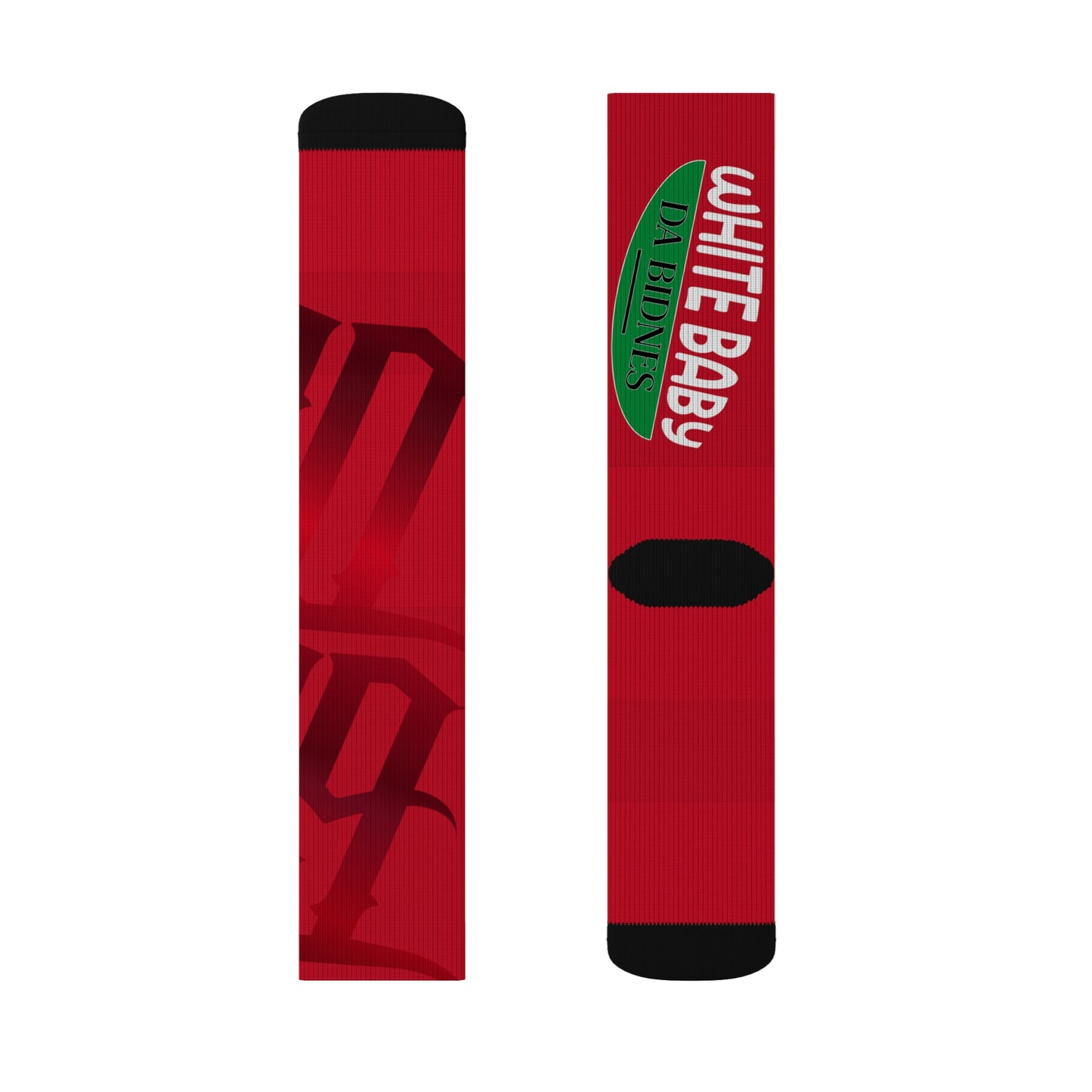 Dark Red Gator Drip Supa-Heavy Excess-Stunna Hypa-Flex Limited Edition OG Rich Daddy “White Baby Da Bidness” Medium Playuz Socks