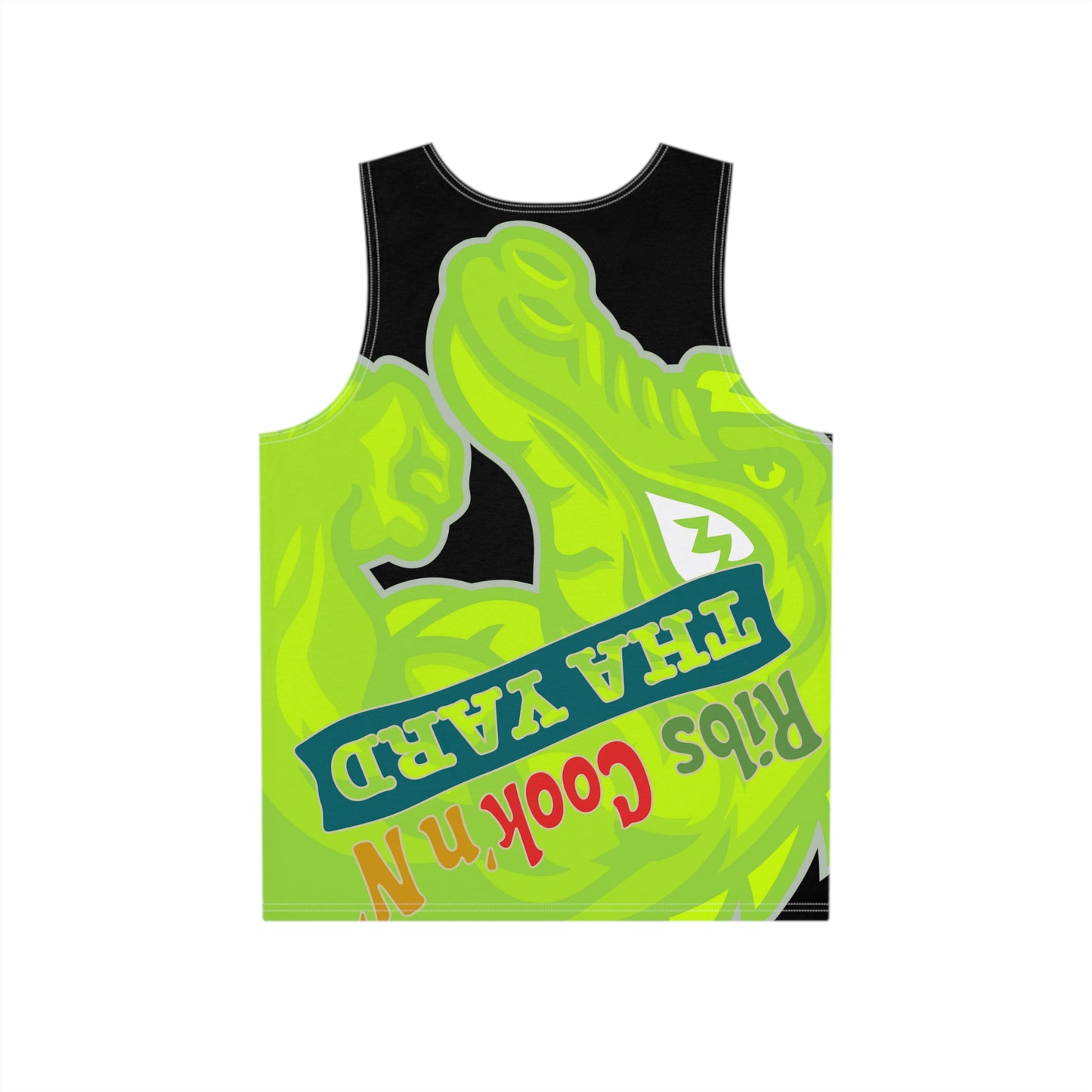 Black/Lime Flawdawear Limited Edition OG Flawda Mane “Ribs Cook’n N’ Tha Yard” Men’s Playuz Tank