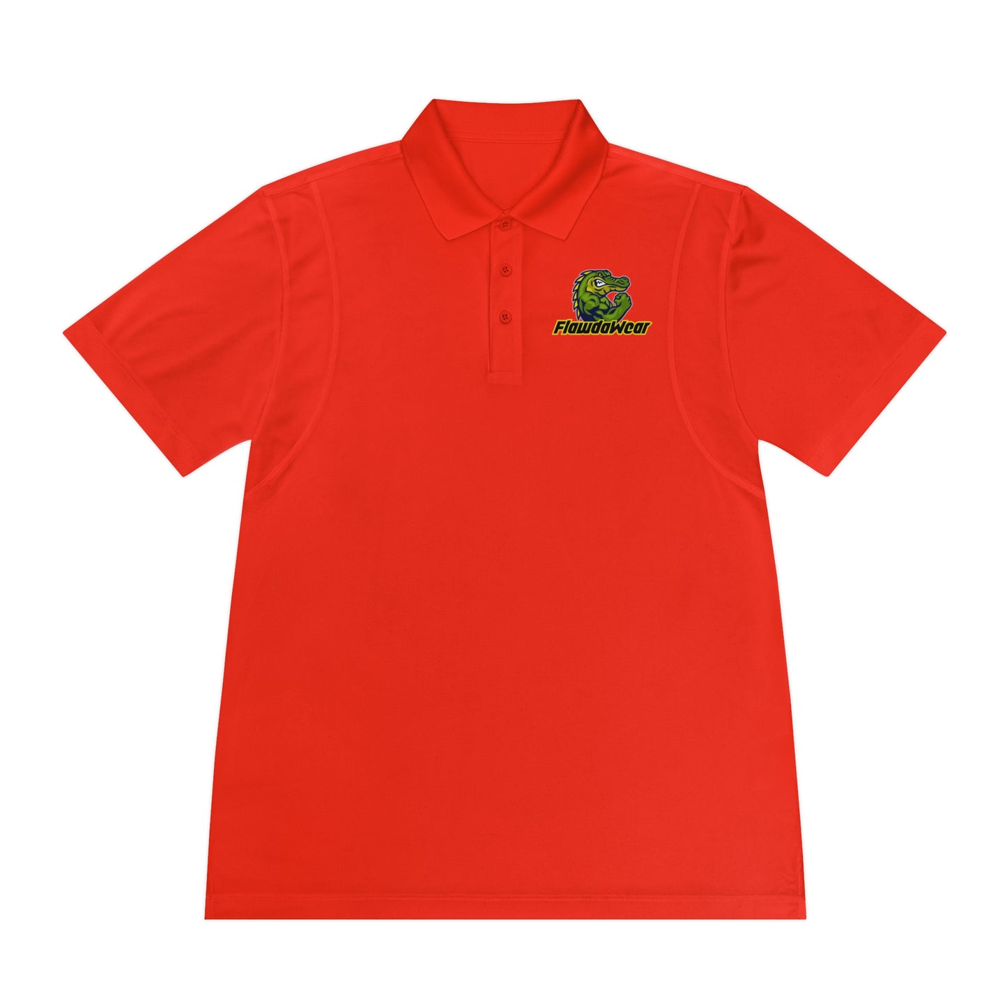 Deep Orange Flawdawear Limited Edition OG Men's Alligator Playuz "Alligator Rock" Sport Playuz Polo Shirt