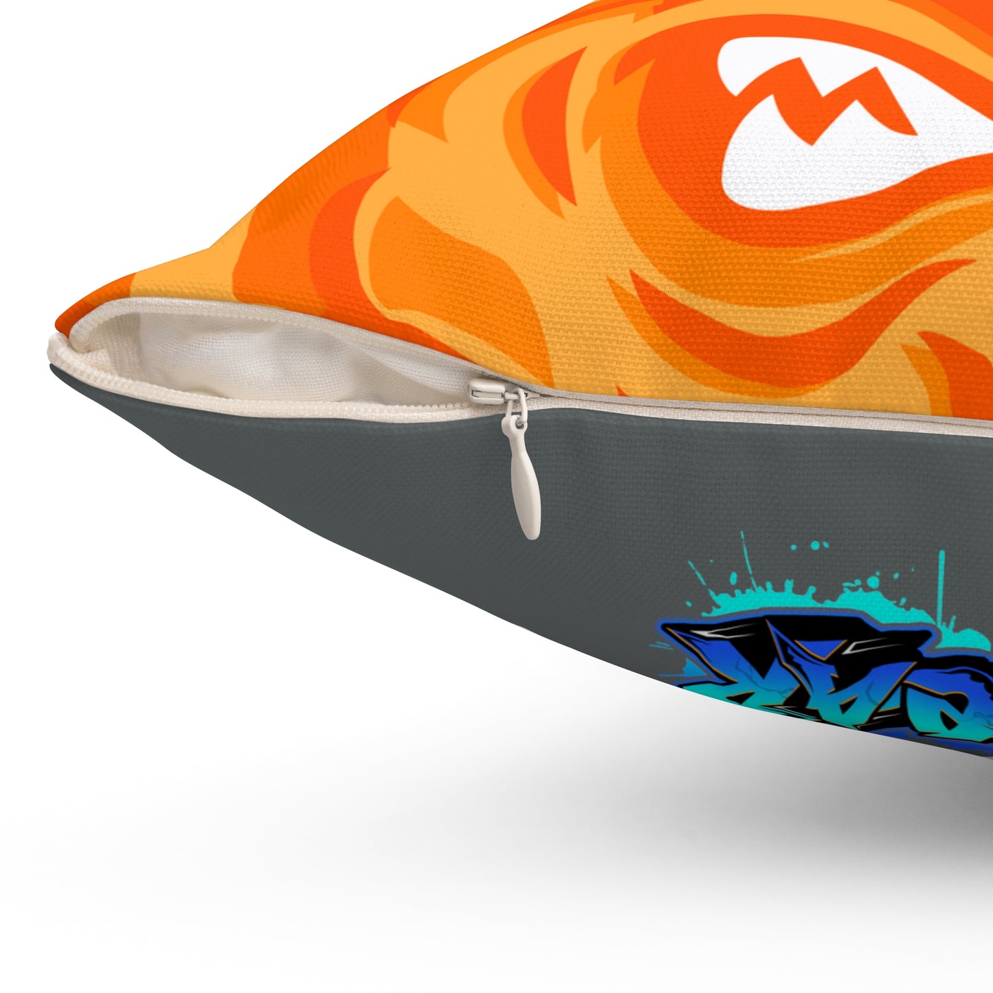 Dark Grey Flawdawear Limited Edition OG Alligator Playuz “Flawda Mane Put Dat Smoke On You” Spun Polyester Square Playuz Pillow