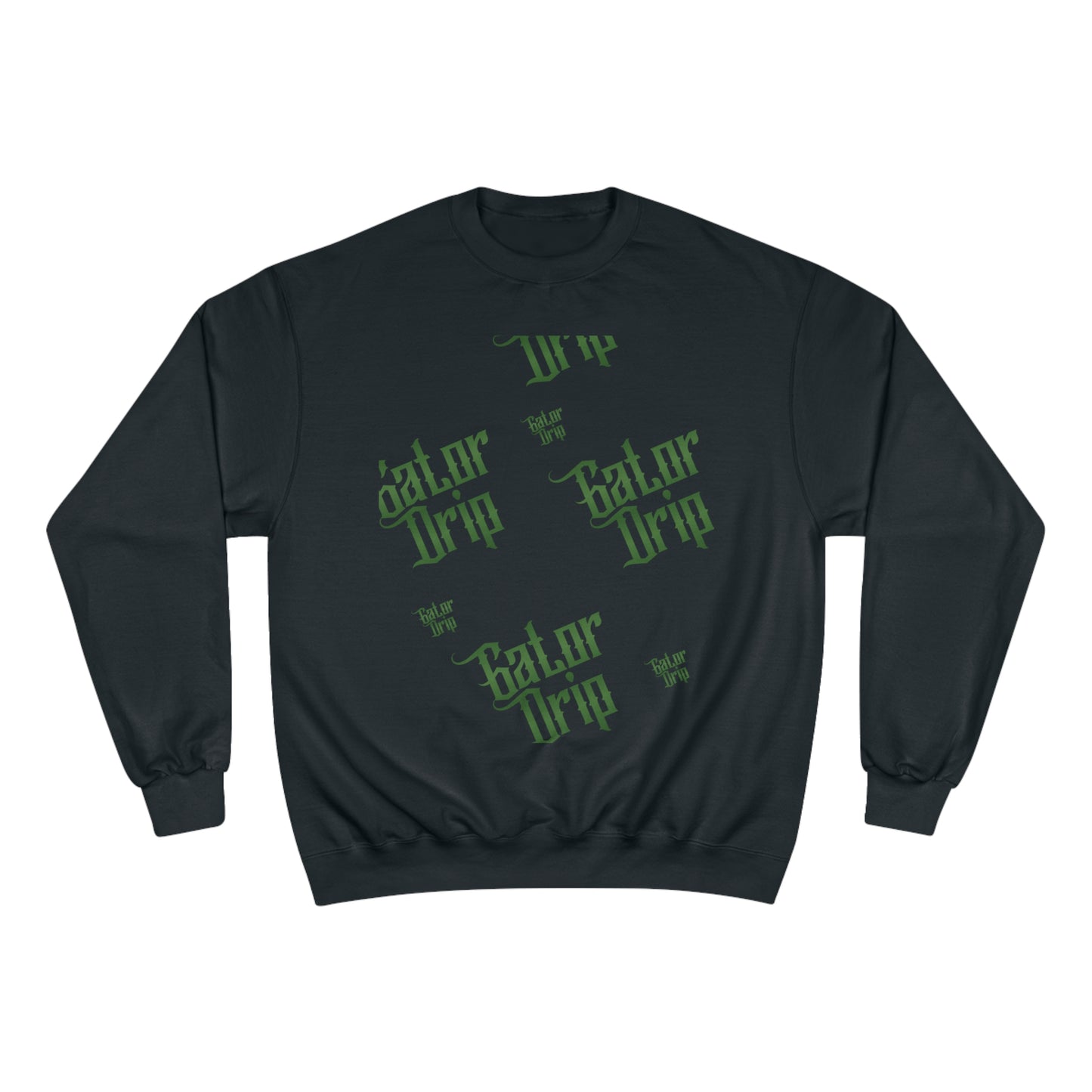 Black Gator Drip Exclusive Supa-Heavy Excess-Stunna Hypa-Flex Limited Edition OG Flawda Mane "All Black Collection" Champion Playuz Sweatshirt