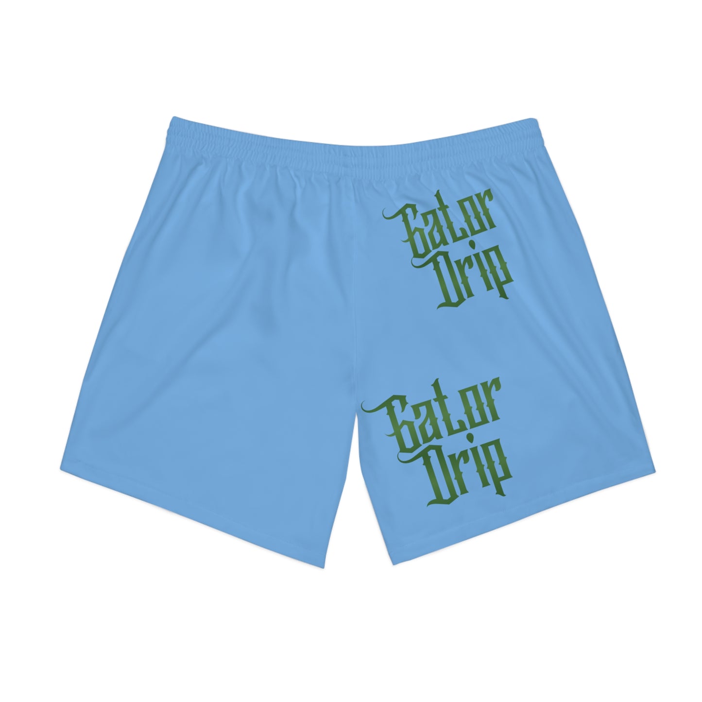 Light Blue Flawdawear x Gator Drip Supa-Heavy Excess-Stunna Hypa-Flex Limited Edition OG Alligator Playuz "Fut Wit Us Is A Classic" Men's Elastic Beach Playuz Shorts