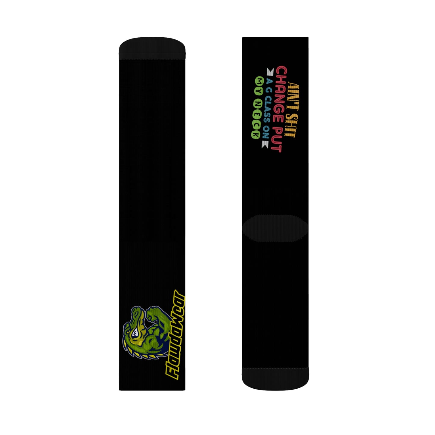 Black Flawdawear Limited Edition OG Flawda Mane “Ain’t Shit Change Put A G Class On My Neck” Medium Playuz Socks