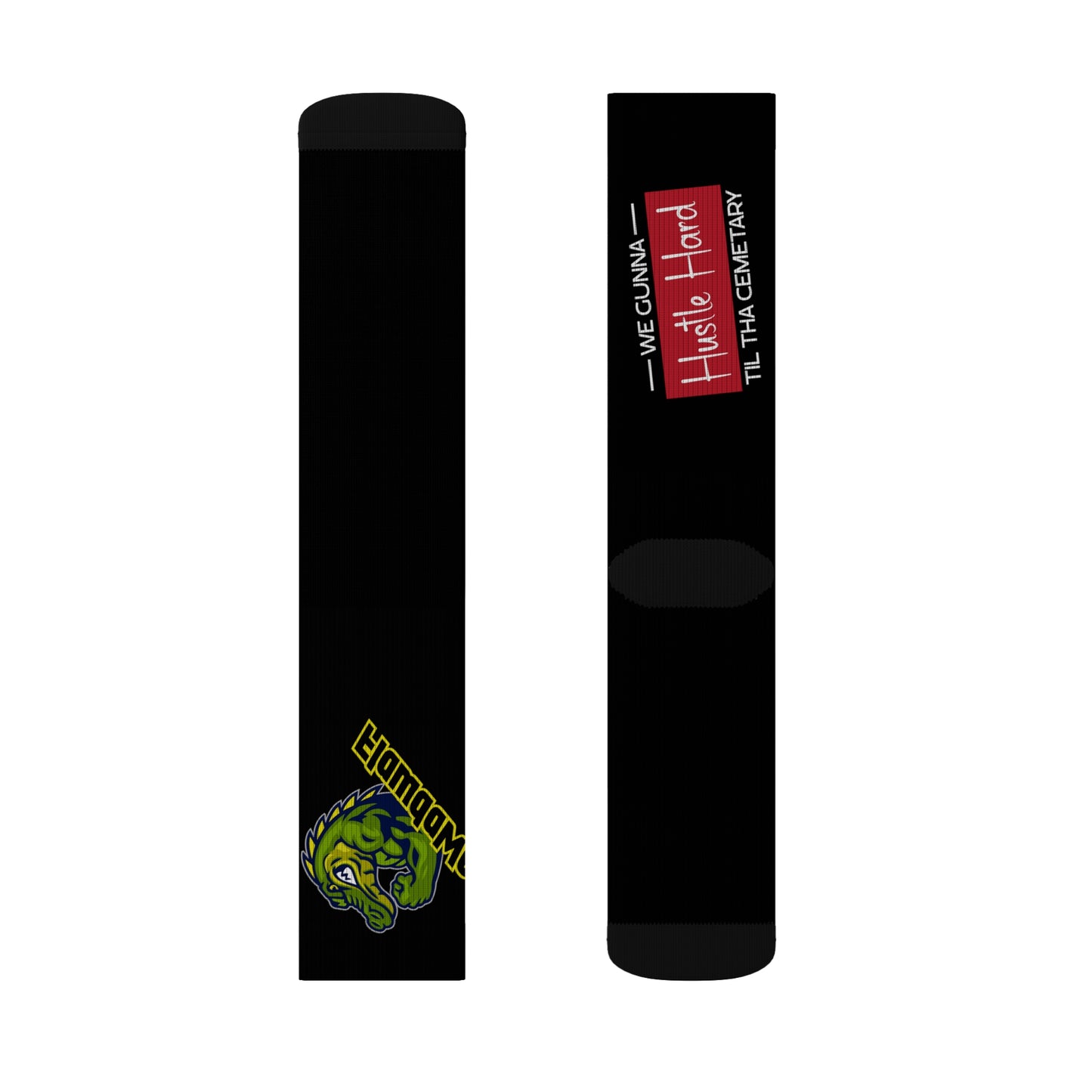 Black Flawdawear Limited Edition OG Flawda Mane “We Gunna Hustle Hard Til Tha Cemetary” Medium Playuz Socks