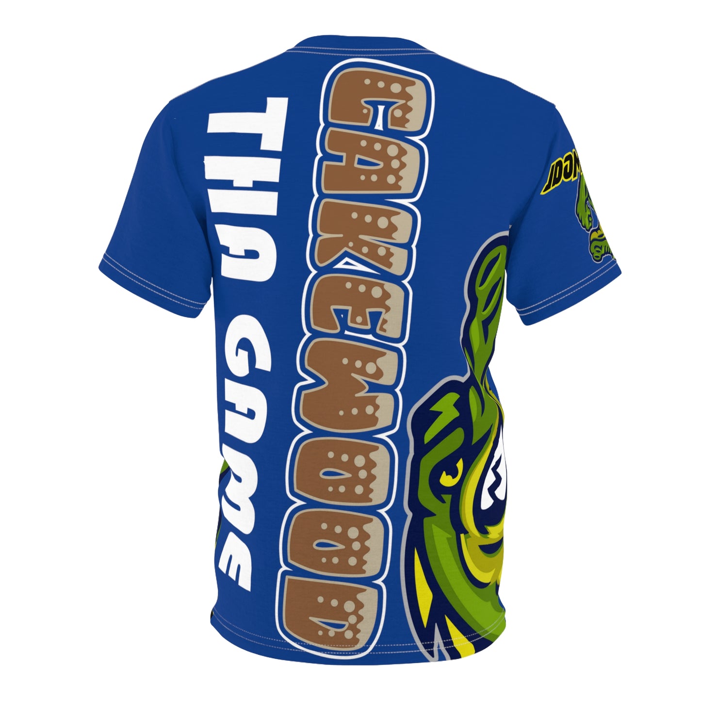 Dark Blue Flawdawear Limited Edition OG Alligator Papuh Playuz “Cakewood Tha Game” Unisex Cut & Sew Playuz Tee