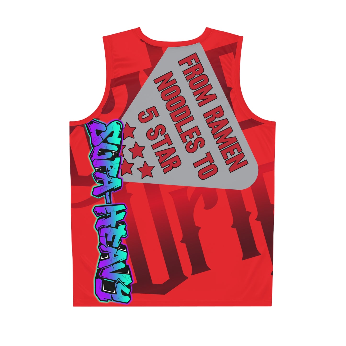 Red Gator Drip Exclusive Supa-Heavy Excess-Stunna Hypa-Flex Limited Edition OG Flawda Mane “From Ramen Noodles To 5 Star" Basketball Playuz Jersey