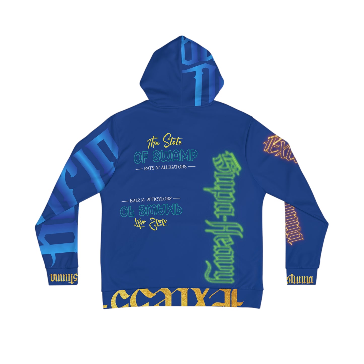 Blue Gator Drip Exclusive Supa-Heavy Excess-Stunna Hypa-Flex Limited Edition OG Flawda Mane “Tha State Of Swamp Rats N’ Alligators” Men's Playuz Hoodie