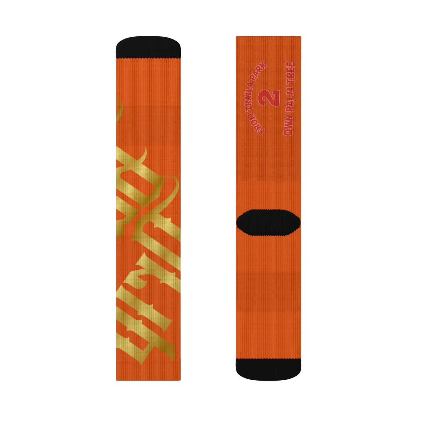 Orange Gator Drip Supa-Heavy Excess-Stunna Hypa-Flex Limited Edition OG Alligator Papuh Playuz “From Traila Park 2 Own Palm Tree” Medium Playuz Socks