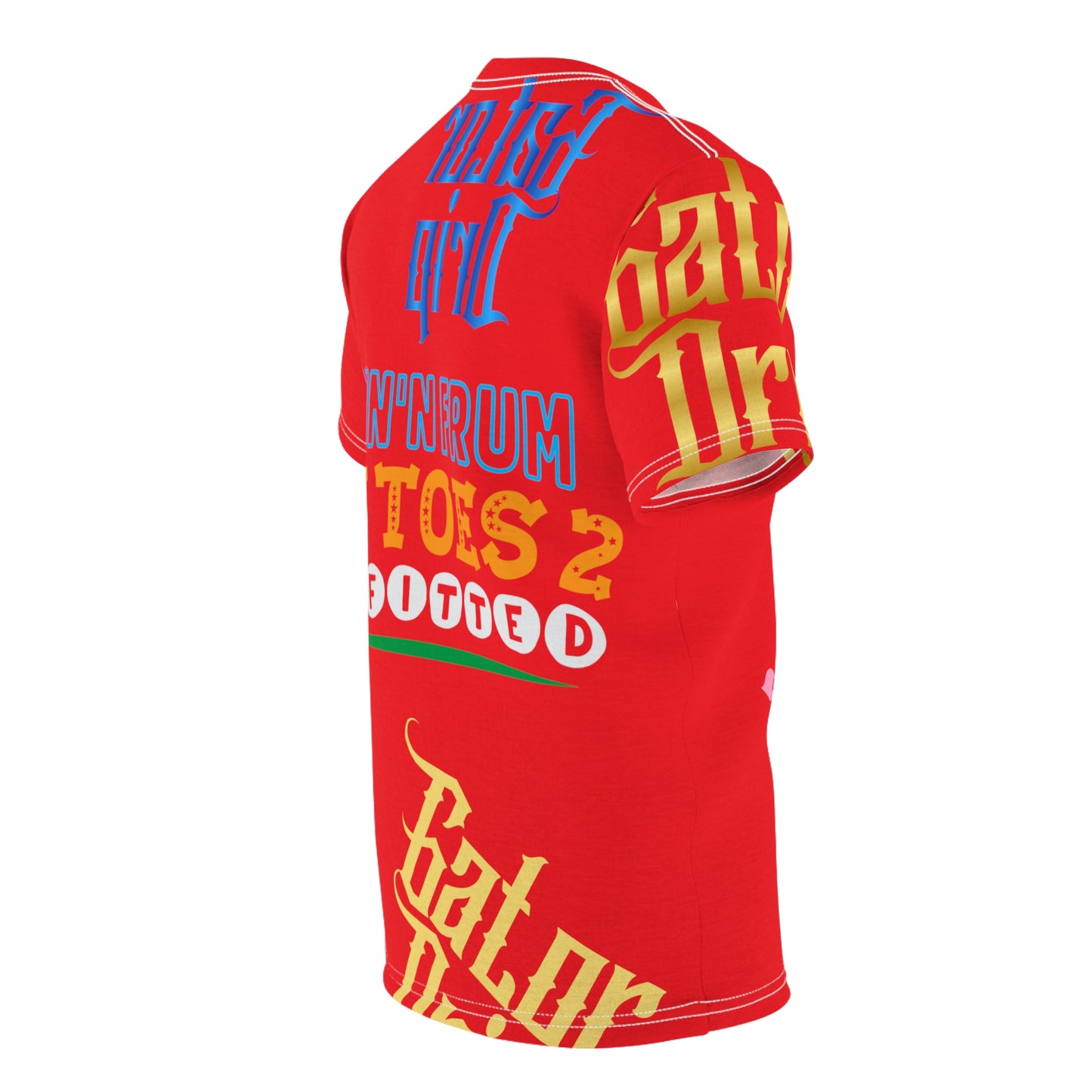 Red Gator Drip Exclusive Supa-Heavy Excess-Stunna Flex Alligator Playuz Limited Edition OG Multi-Logo Rich Daddy “Shin’n Frum My Toes 2 My Fitted" Unisex Cut & Sew Playuz Tee