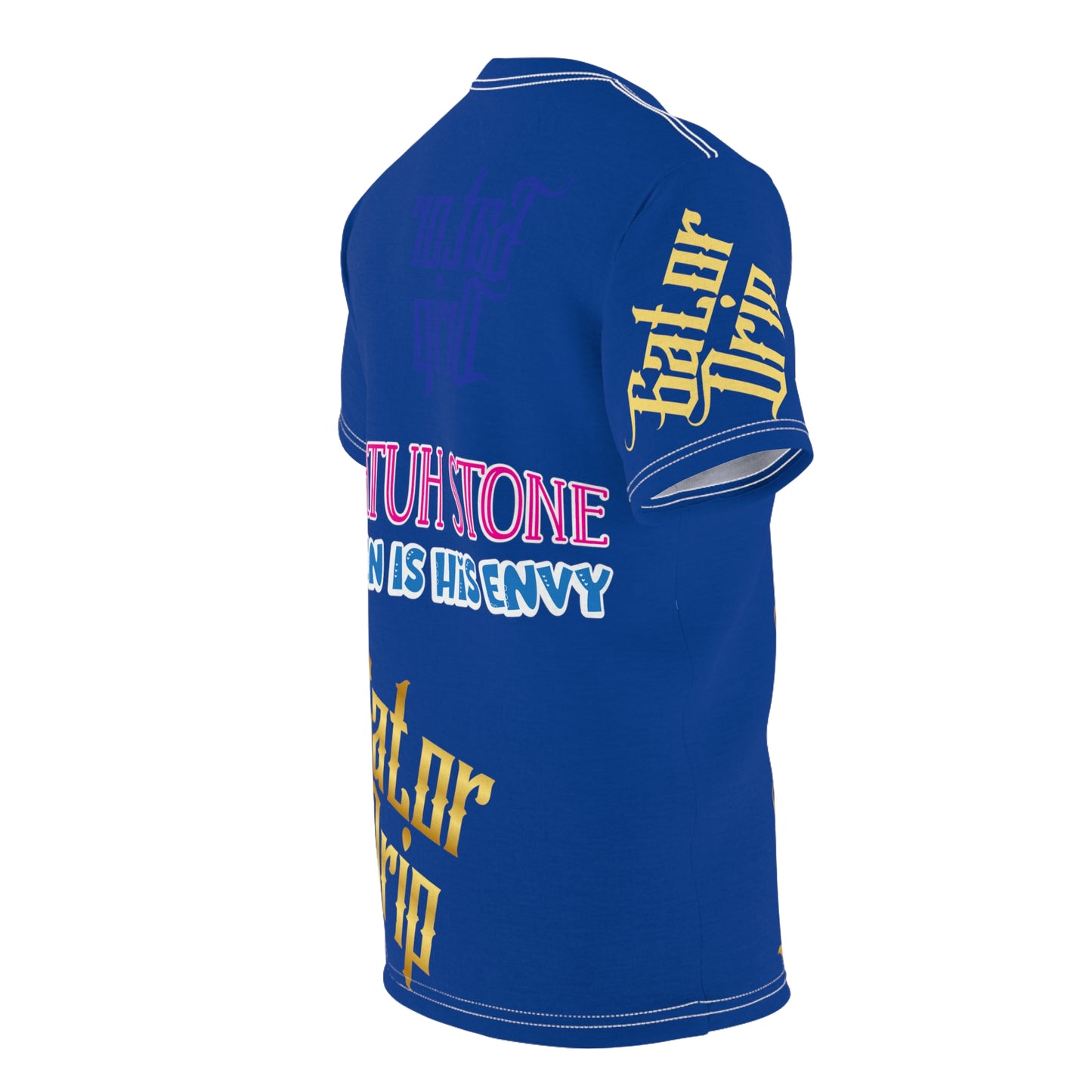 Dark Blue Gator Drip Exclusive Supa-Heavy Excess-Stunna Flex Alligator Playuz Limited Edition OG Multi-Logo Rich Daddy “A Hatuh Stone Frozen In His Envy" Unisex Cut & Sew Playuz Tee