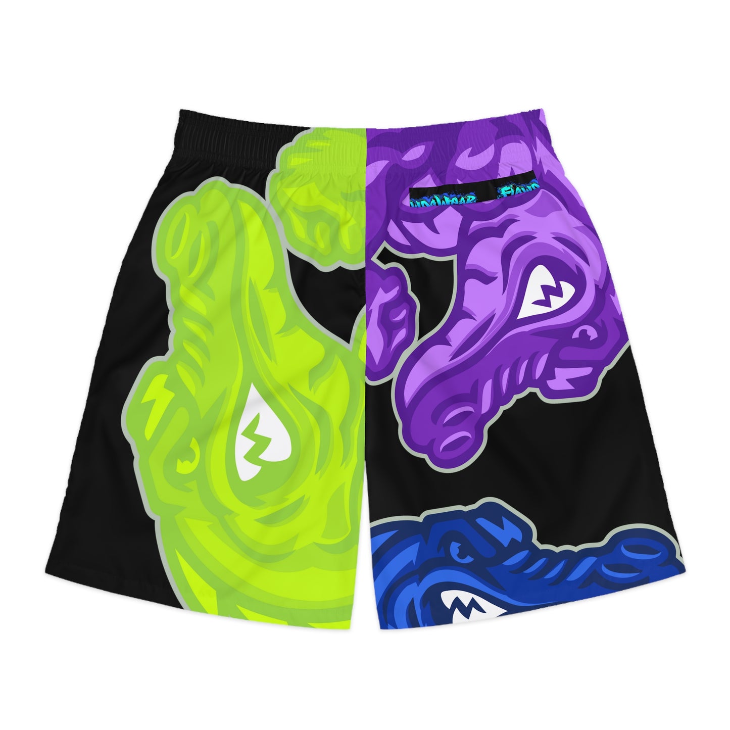 Black Flawdawear Limited Edition OG Flawda Mane “Tha State Of Swamp Rats N’ Alligators” Men’s Jogguz Playuz Shorts
