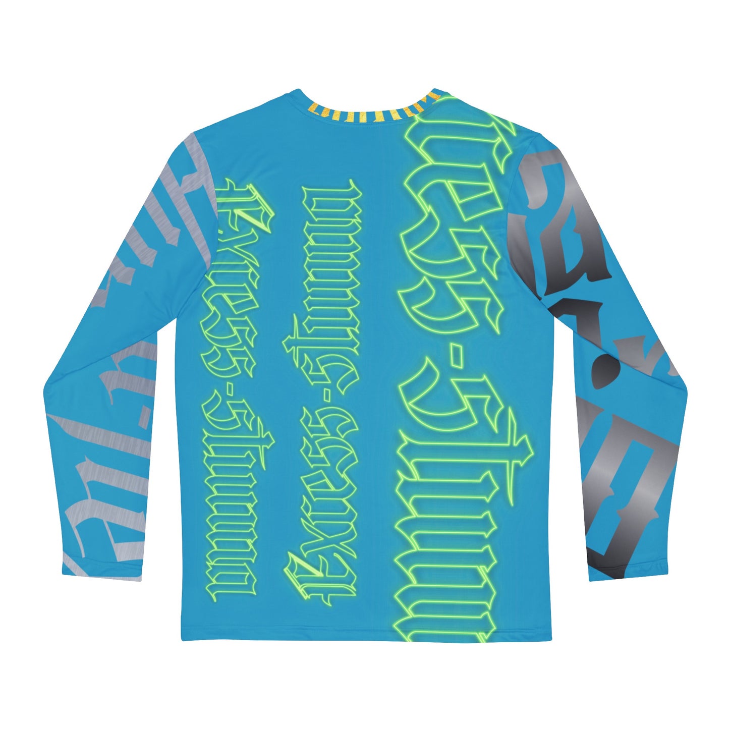 Turquoise Gator Drip Exclusive Supa-Heavy Excess-Stunna Hypa-Flex Limited Edition OG “Excess-Stunna Collection” Men's Long Sleeve Playuz Shirt