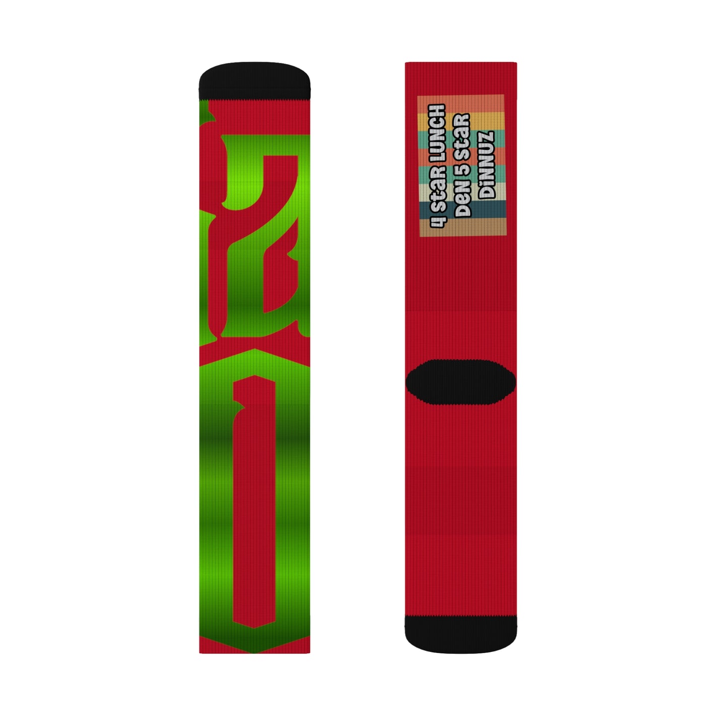 Dark Red Gator Drip Supa-Heavy Excess-Stunna Hypa-Flex Limited Edition OG Rich Daddy “4 Star Lunch Den 5 Star Dinnuz” Medium Playuz Socks