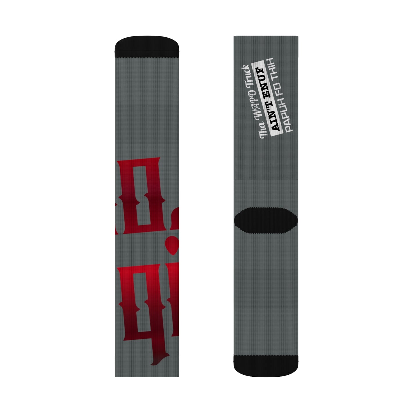 Dark Grey Gator Drip Supa-Heavy Excess-Stunna Hypa-Flex Limited Edition OG Rich Daddy “Tha WAPO Truck Ain’t Enuf Papuh Fo Thih” Medium Playuz Socks