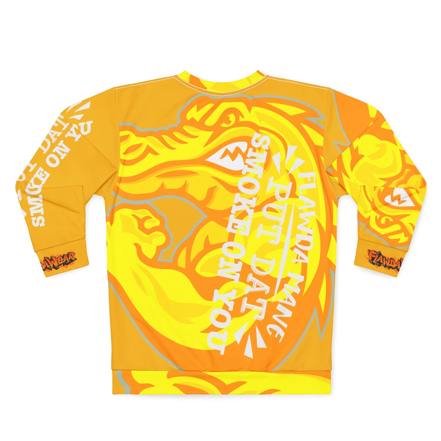 Yellow Flawdawear Limited Edition OG Alligator Playuz “Flawda Mane Put Dat Smoke On You” Unisex Playuz Sweatshirt