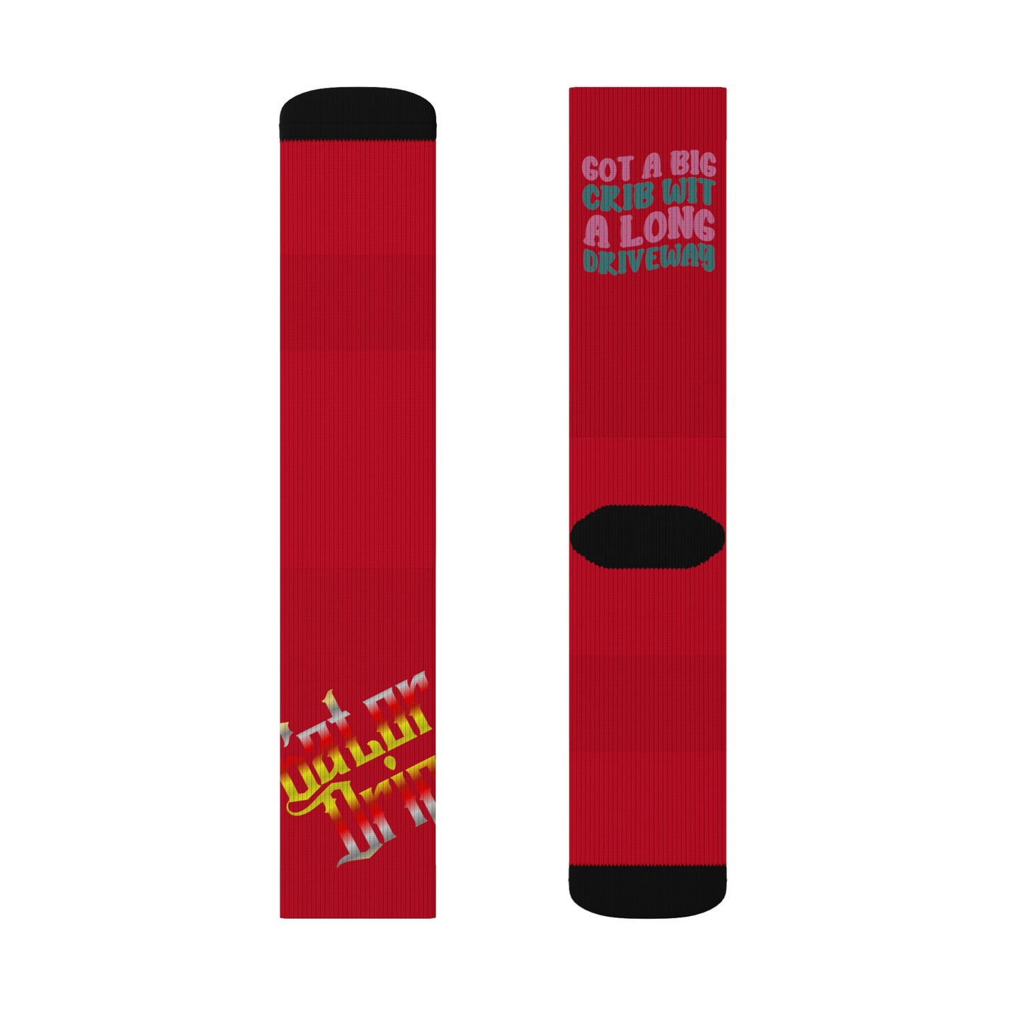 Dark Red Gator Drip Supa-Heavy Excess-Stunna Hypa-Flex Limited Edition OG Flawda Mane “Got A Big Crib Wit A Long Driveway” Medium Playuz Socks