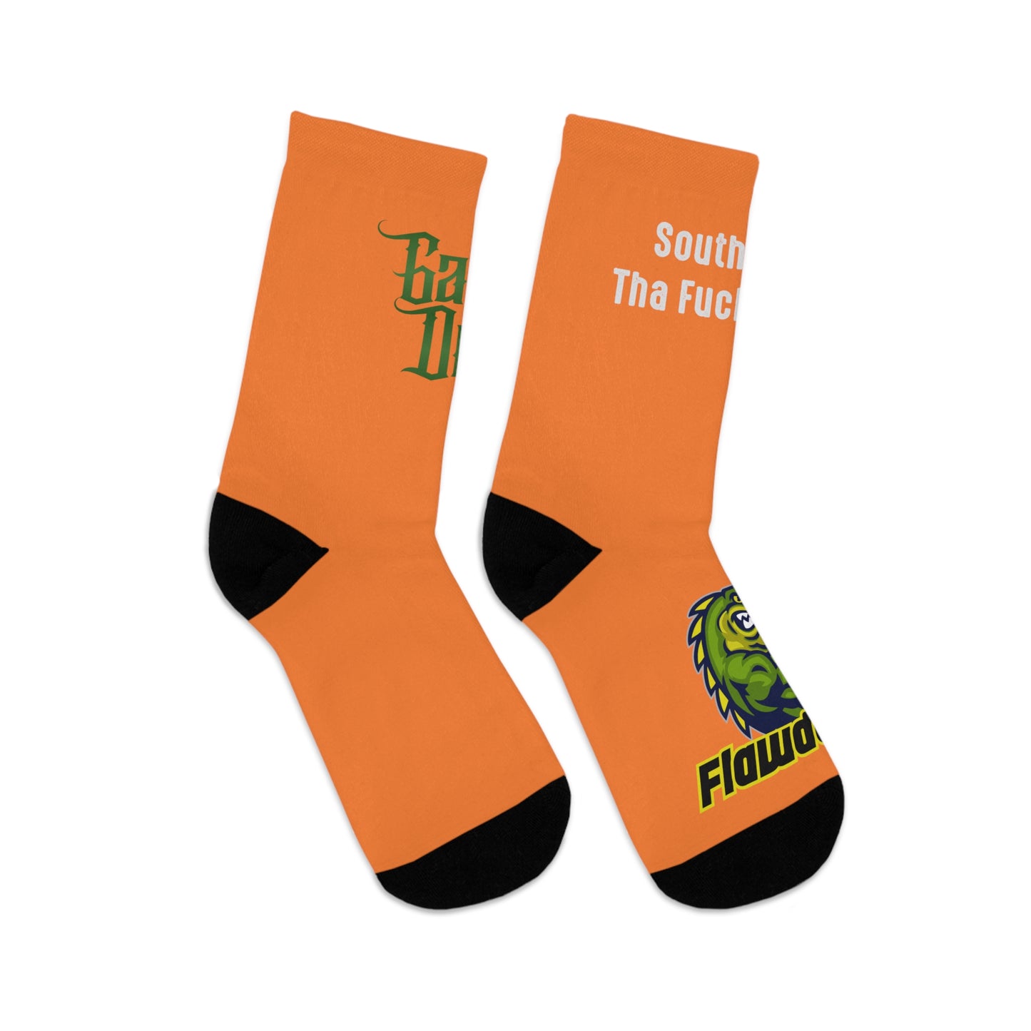 Orange Flawdawear x Gator Drip Stunna-Flex "Southern To Tha Fuck'n Bone" Limited Edition OG Flawda Mane Playuz Socks
