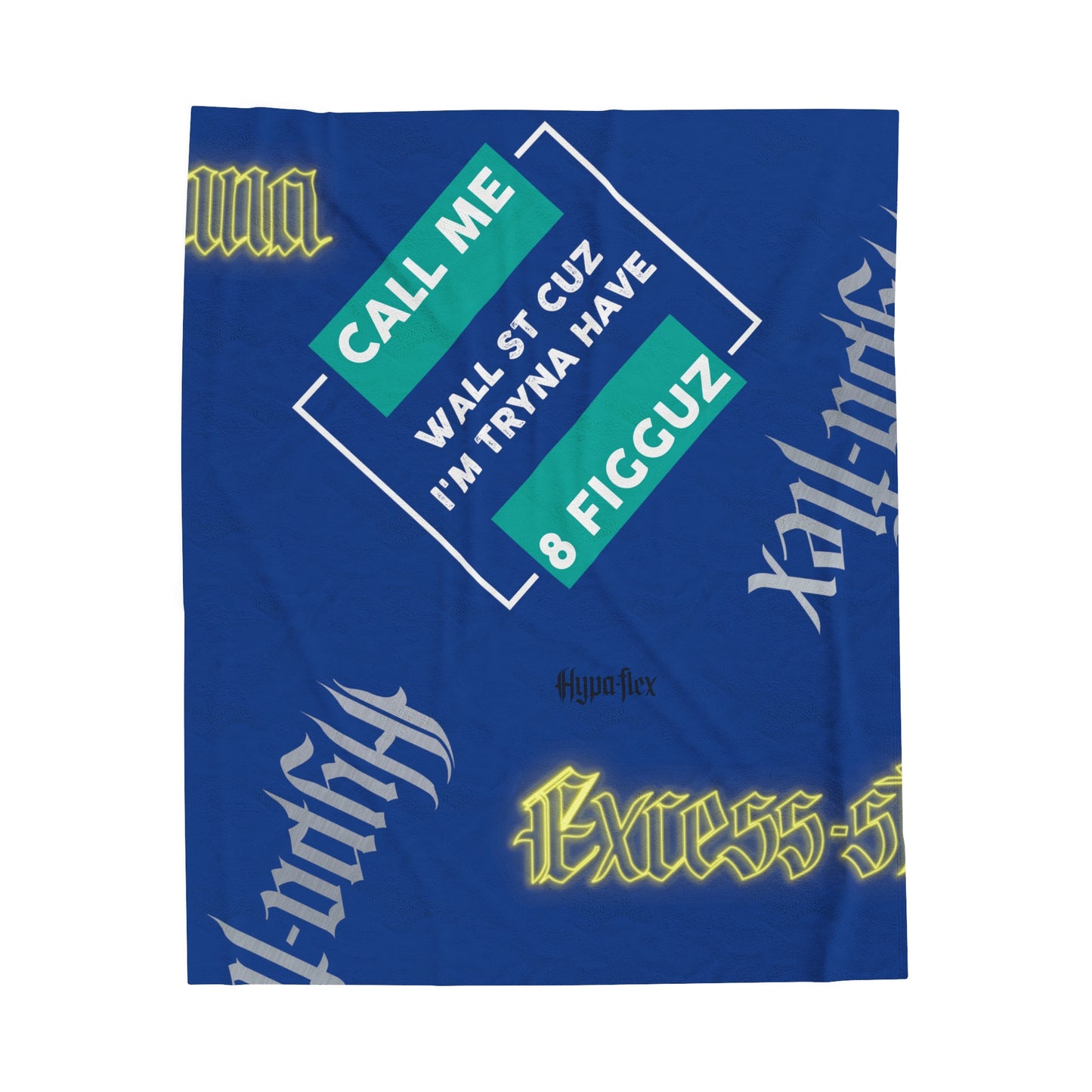 Dark Blue Gator Drip Exclusive Supa-Heavy Excess-Stunna Hypa-Flex Limited Edition OG Flawda Mane “Call Me Wall St Cuz I’m Tryna Have 8 Figguz” Velveteen Plush Playuz Blanket