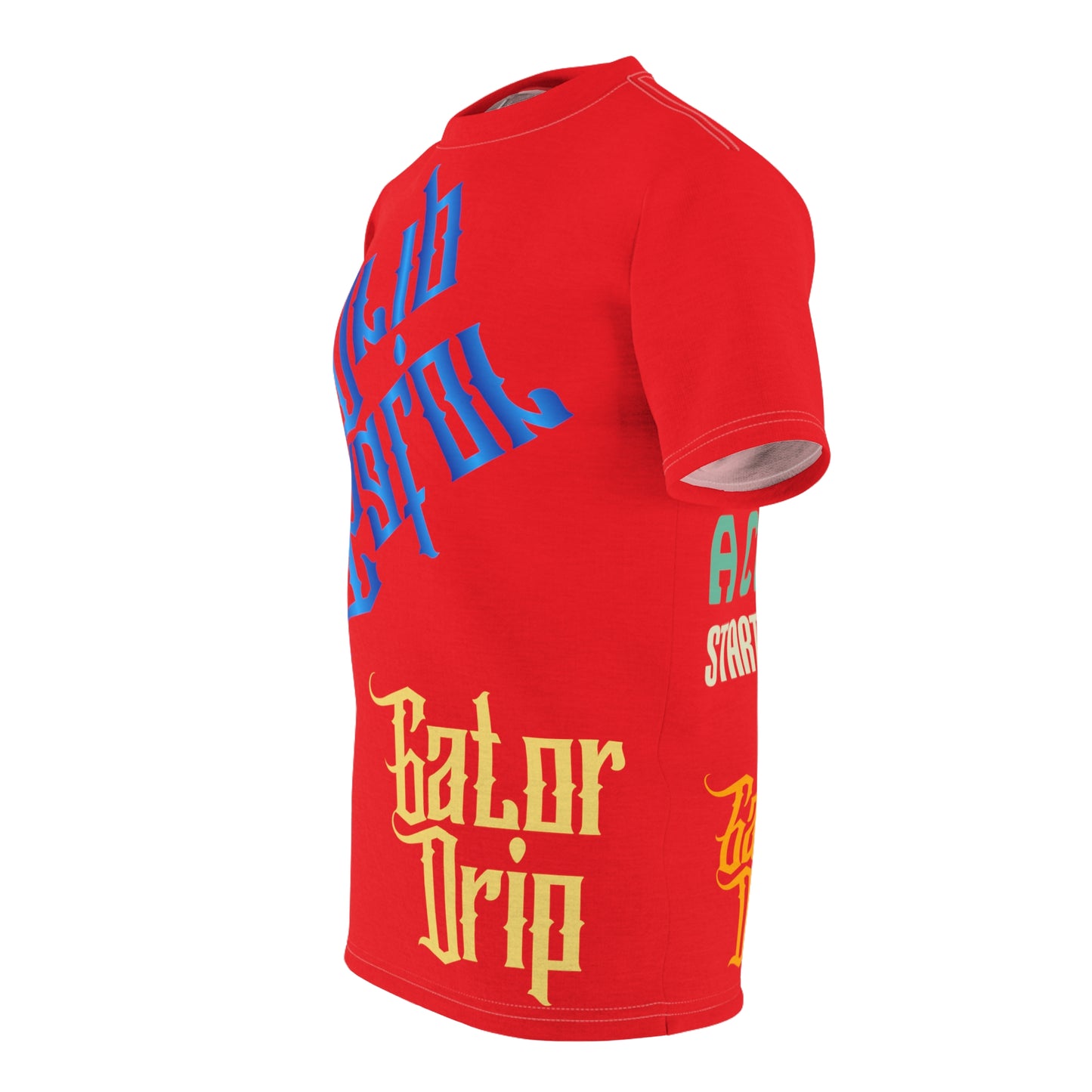 Red Gator Drip Exclusive Supa-Heavy Excess-Stunna Flex Alligator Playuz Limited Edition OG Multi-Logo Flawda Mane “Had 2 Make A Change 2 Start Seeing Change" Unisex Cut & Sew Playuz Tee