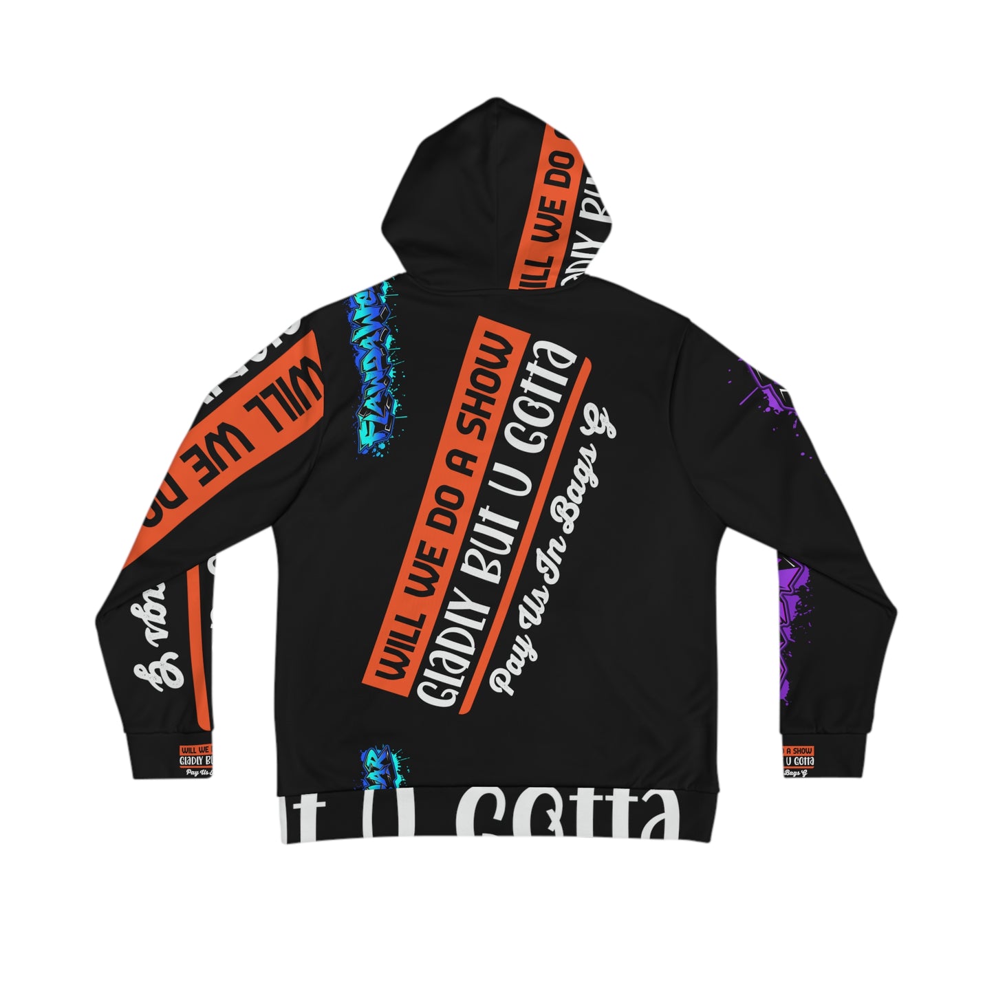 Black Flawdawear Limited Edition OG Rich Daddy “Will We Do A Show Gladly But U Gotta Pay Us In Bags G” Men's Playuz Hoodie