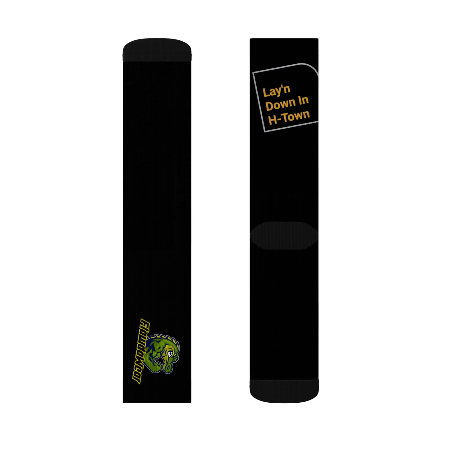 Black Flawdawear Limited Edition OG Flawda Mane “Lay’n Down In H-Town” Medium Playuz Socks
