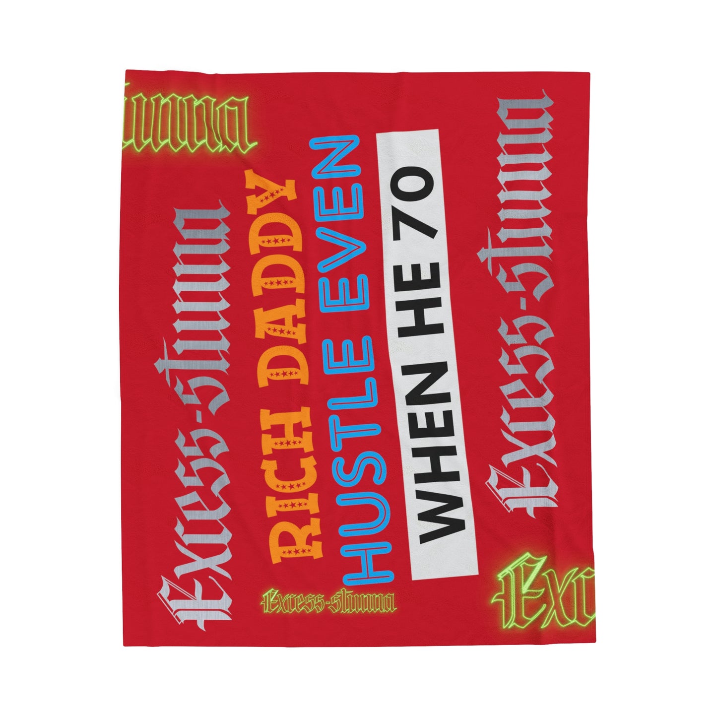 Dark Red Gator Drip Exclusive Supa-Heavy Excess-Stunna Hypa-Flex Limited Edition OG Rich Daddy “Rich Daddy Hustle Even When He 70” Velveteen Plush Playuz Blanket