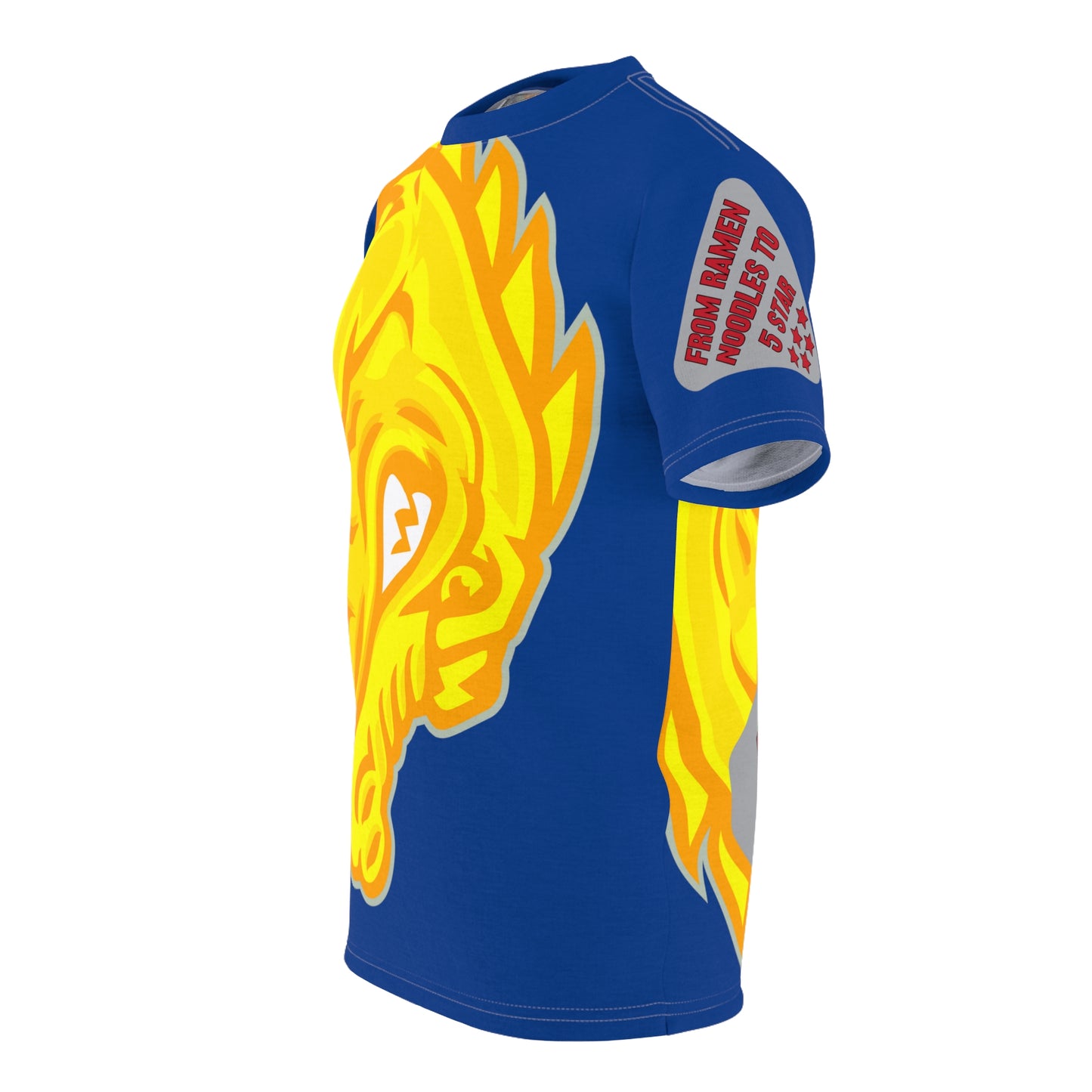 Yellow/Blue Flawdawear Limited Edition OG Flawda Mane “From Ramen Noodles To 5 Star” Unisex Cut & Sew Playuz Tee