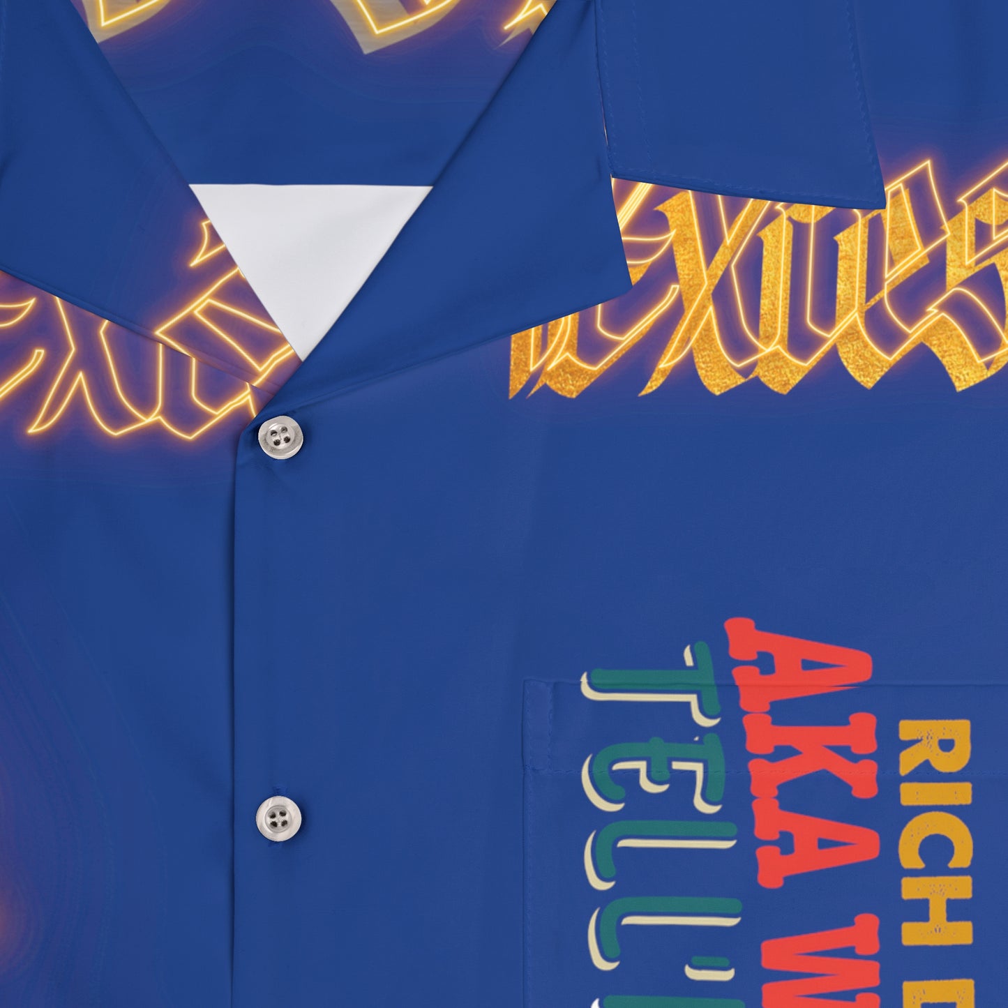 Dark Blue Gator Drip Exclusive Supa-Heavy Excess-Stunna Hypa-Flex Limited Edition OG Rich Daddy “Rich Daddy AKA What U Tell’n Me” Men’s Hawaiian Playuz Shirt