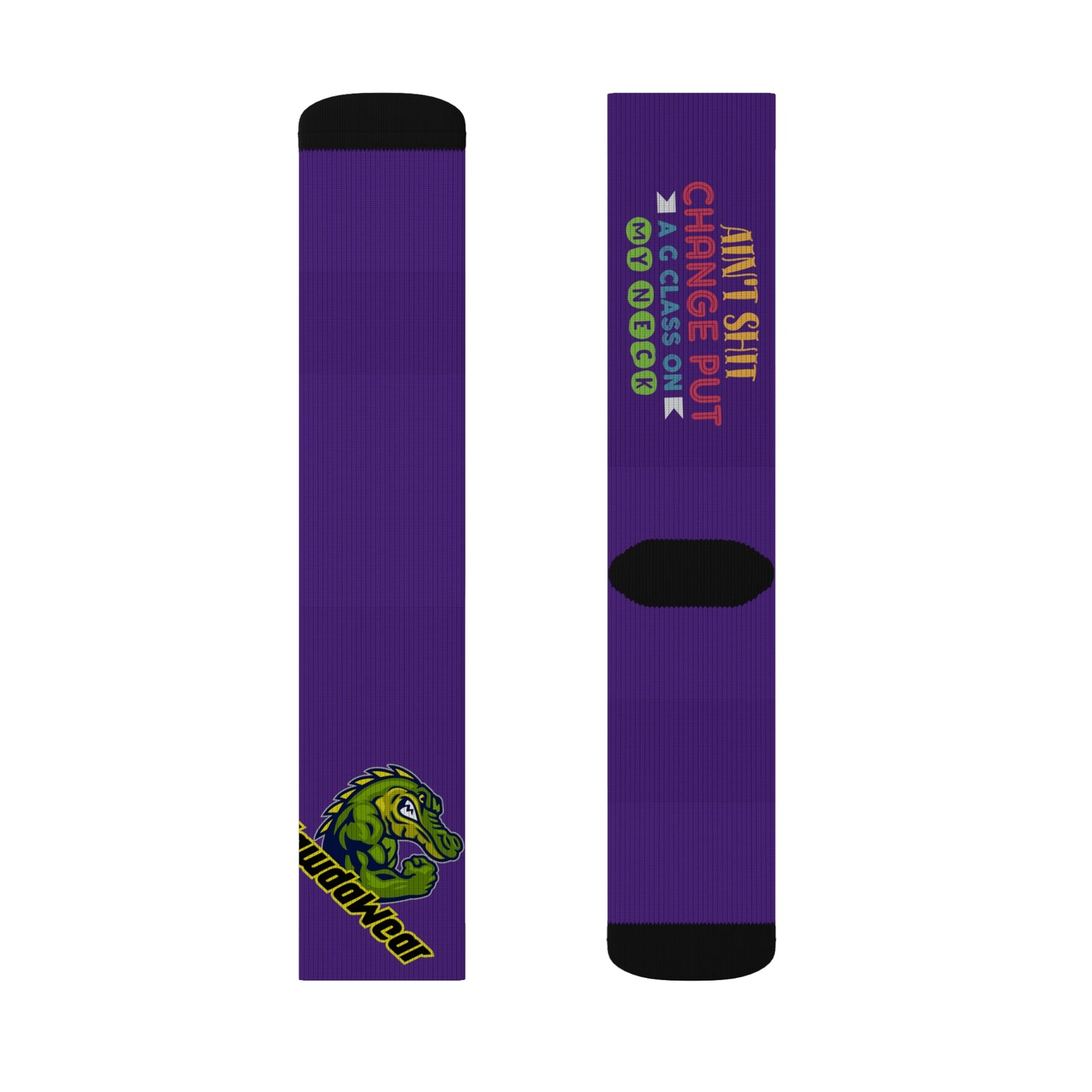 Purple Flawdawear Limited Edition OG Flawda Mane “Ain’t Shit Change Put A G Class On My Neck” Medium Playuz Socks