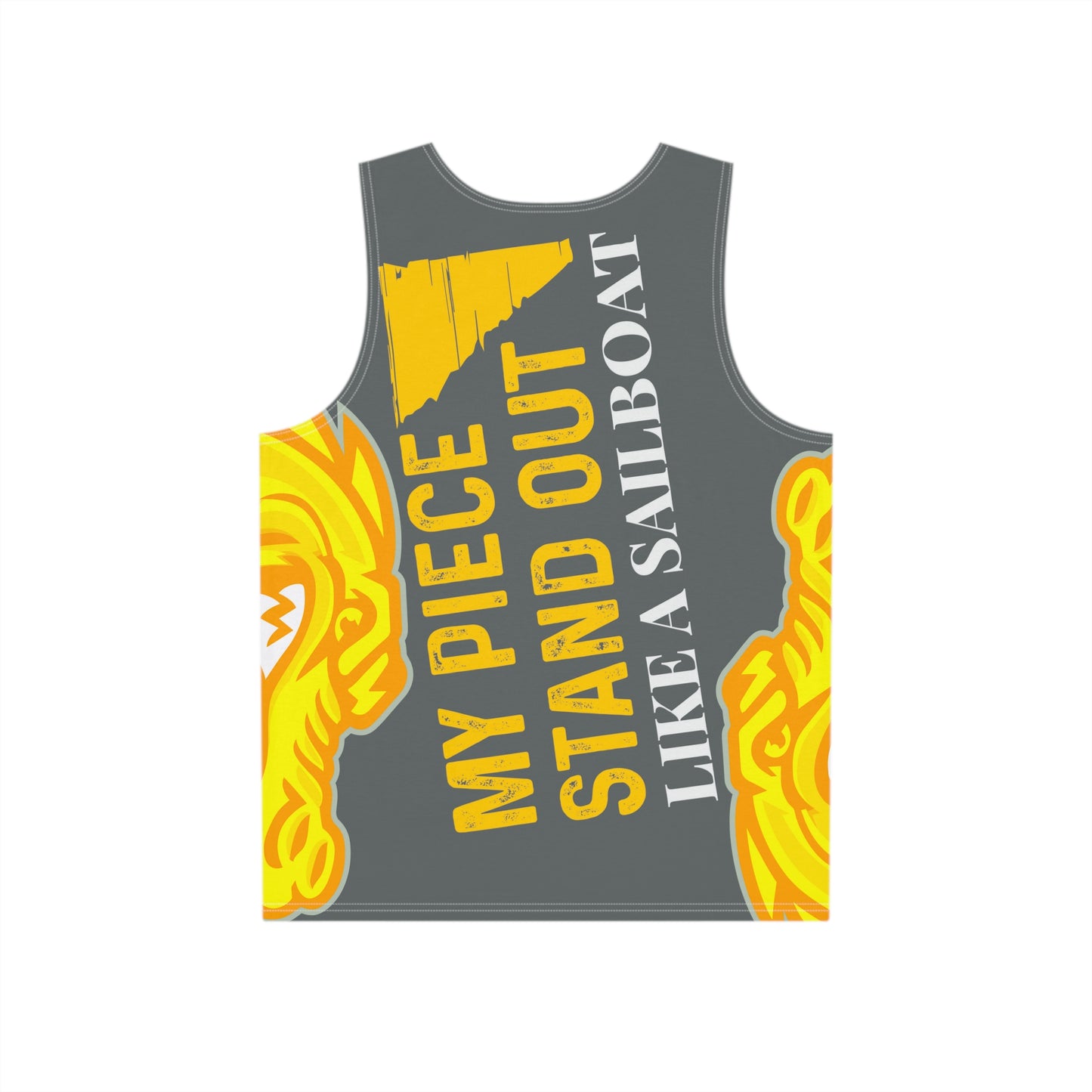 Dark Grey Flawdawear Limited Edition OG Flawda Mane “My Piece Stand Out Like A Sailboat” Men’s Playuz Tank