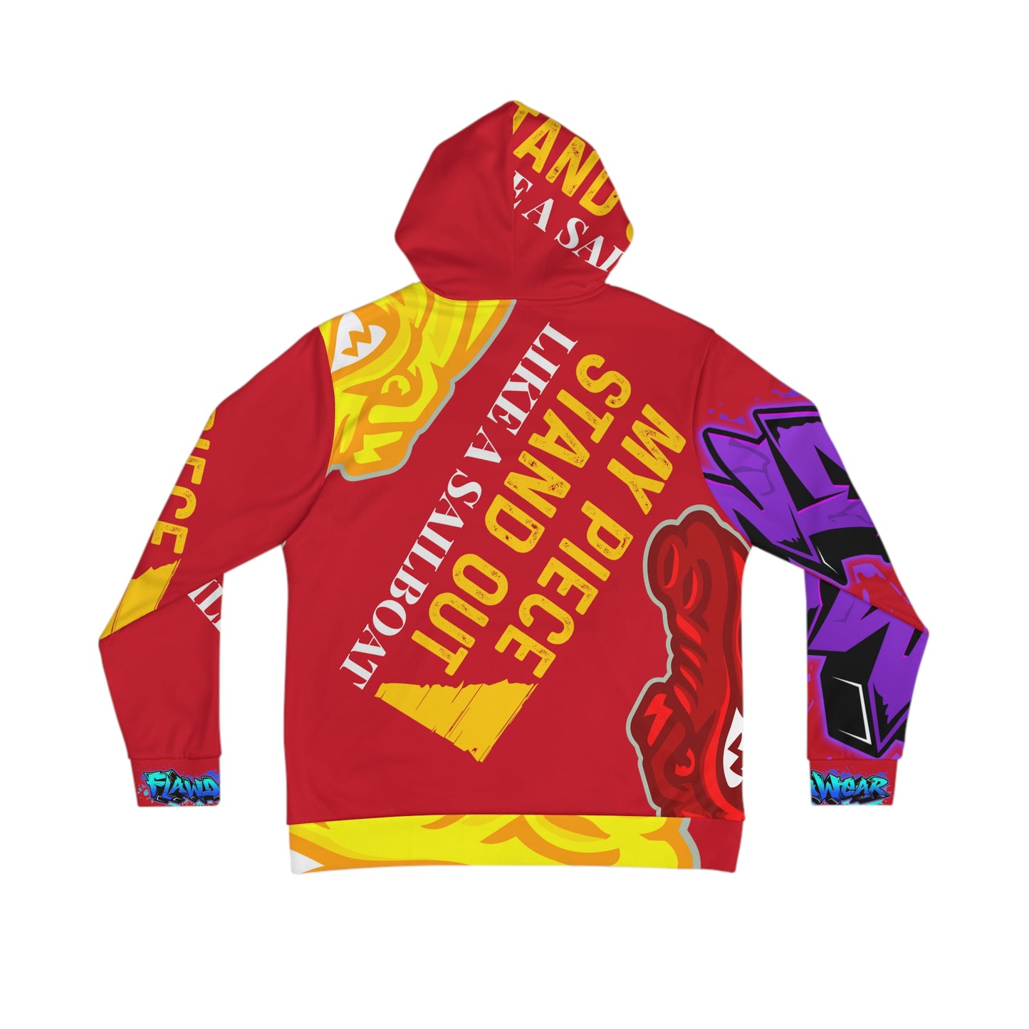 Red Flawdawear Limited Edition OG Flawda Mane “My Piece Stand Out Like A Sailboat” Men's Playuz Hoodie