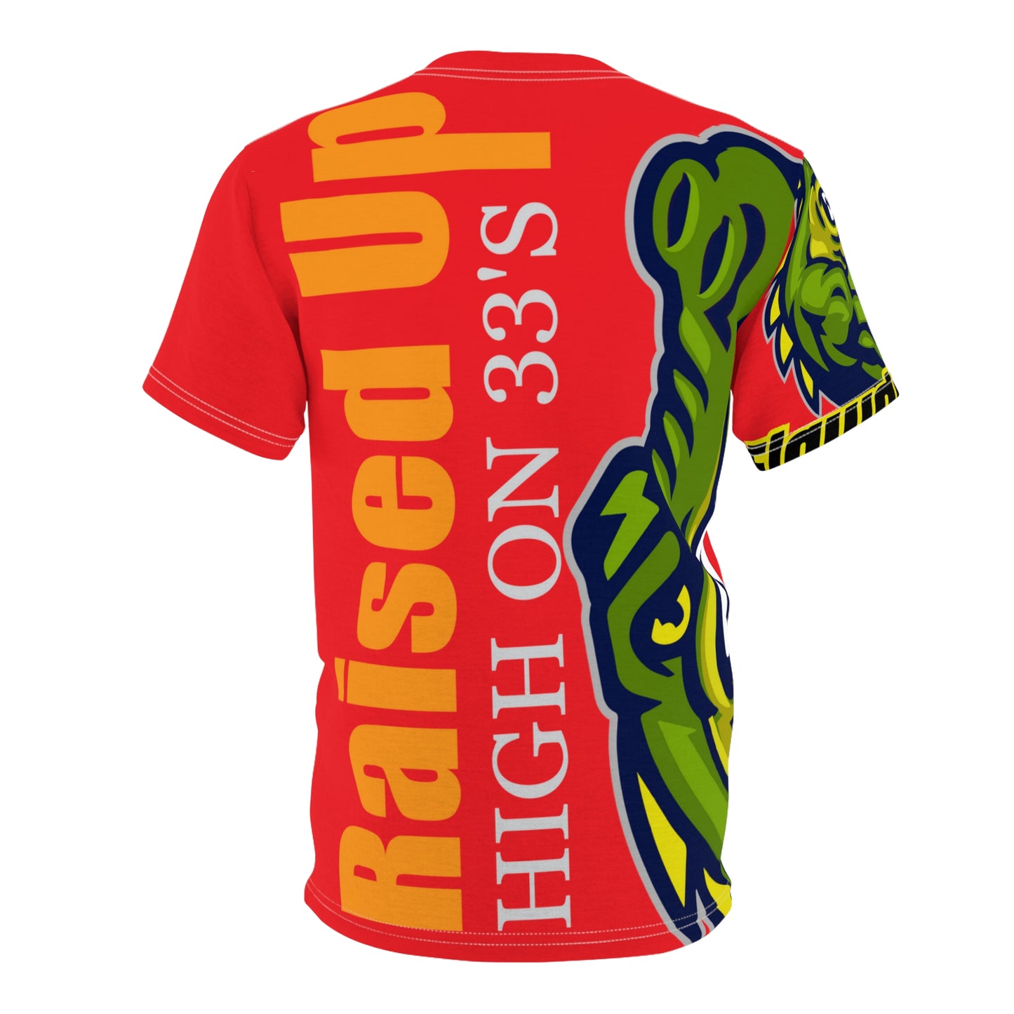 Dark Red Flawdawear Limited Edition OG Flawda Mane “Raised Up High On 33’s” Unisex Cut & Sew Playuz Tee